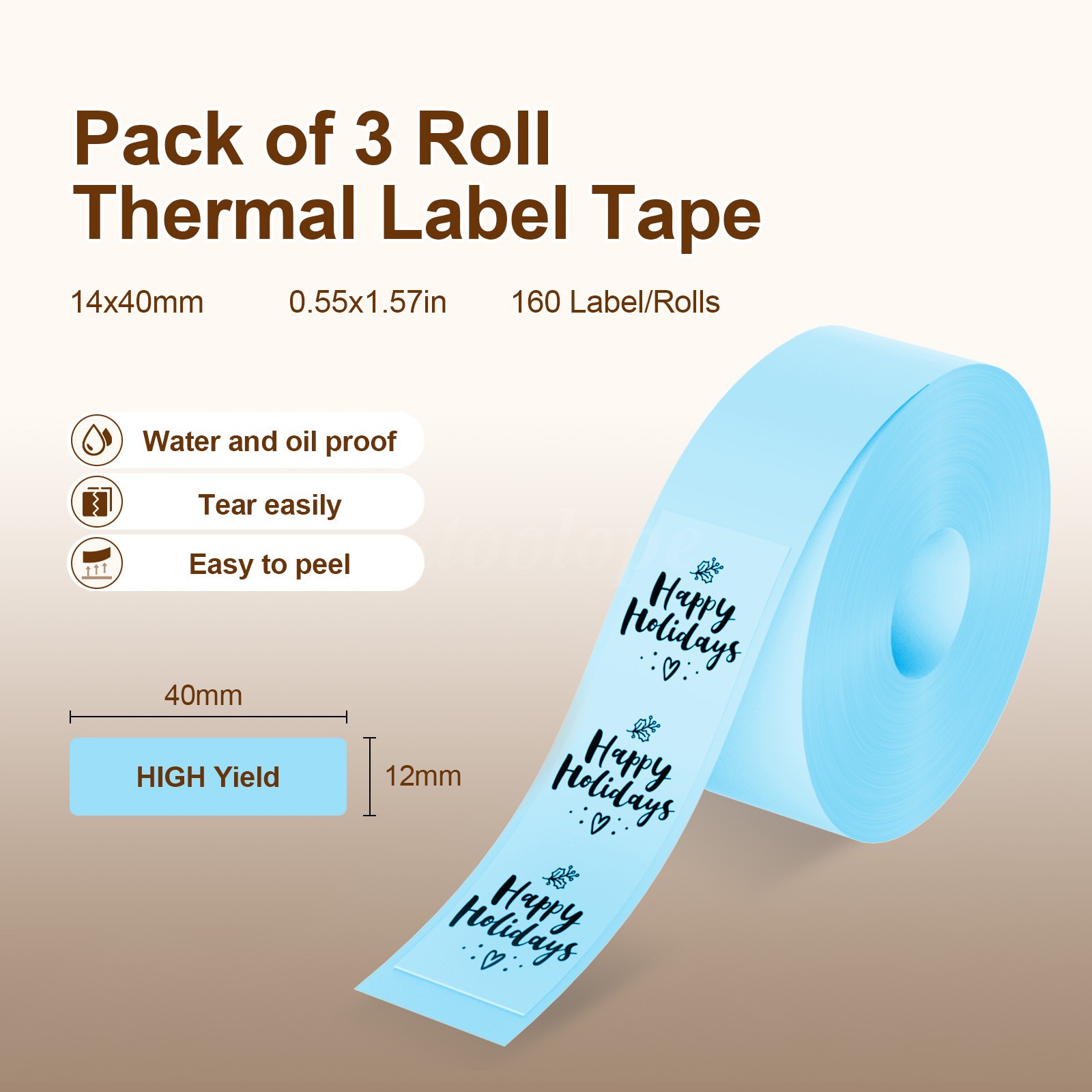 Multi-Color Replacement Thermal Label Tape 3 Pack for Home Storage Journal Craft