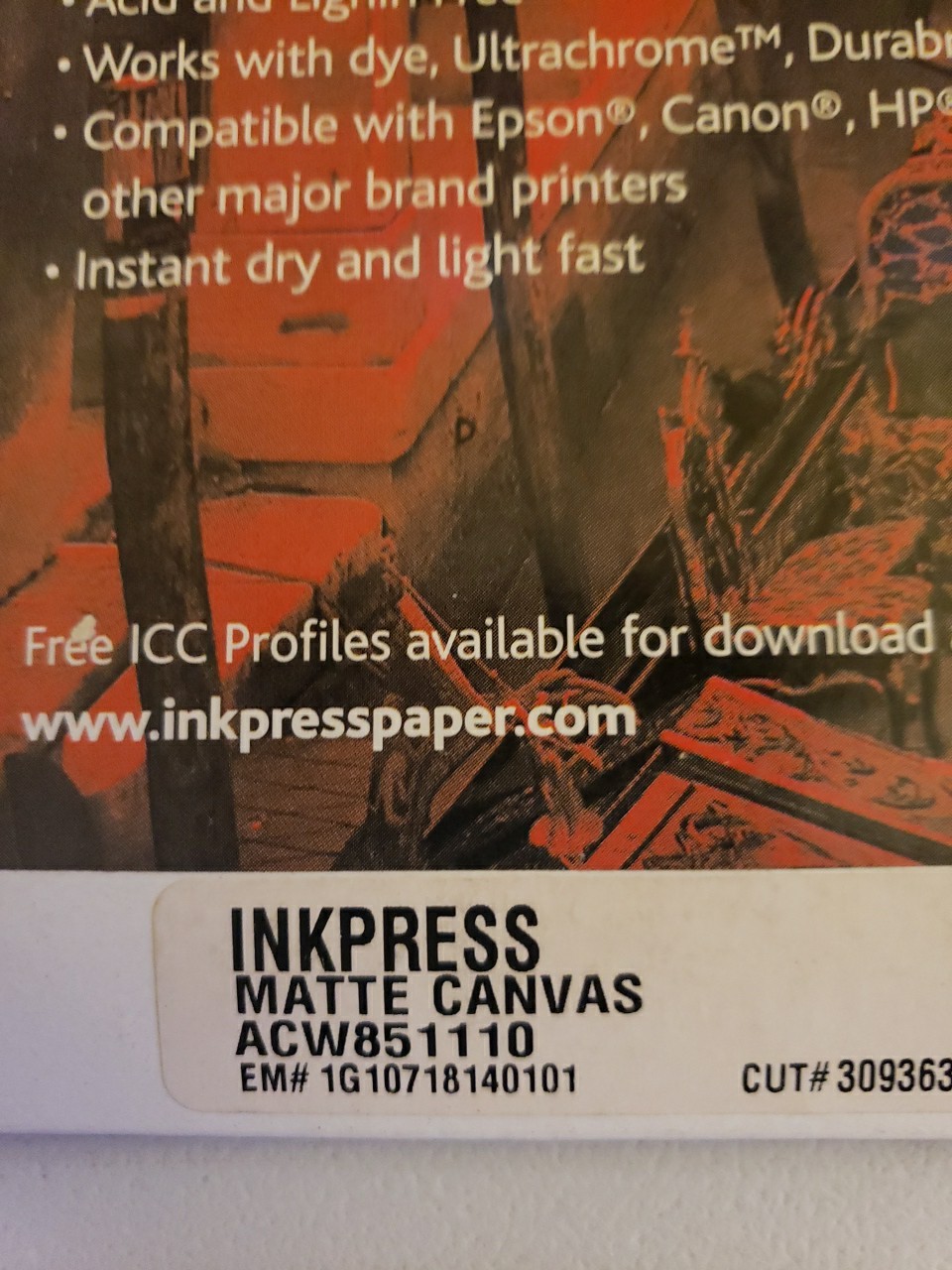 Inkpress Matte Canvas Photo Paper 8.5″ X 11.5″ 10 Sheets, ACW851110 New Sealed