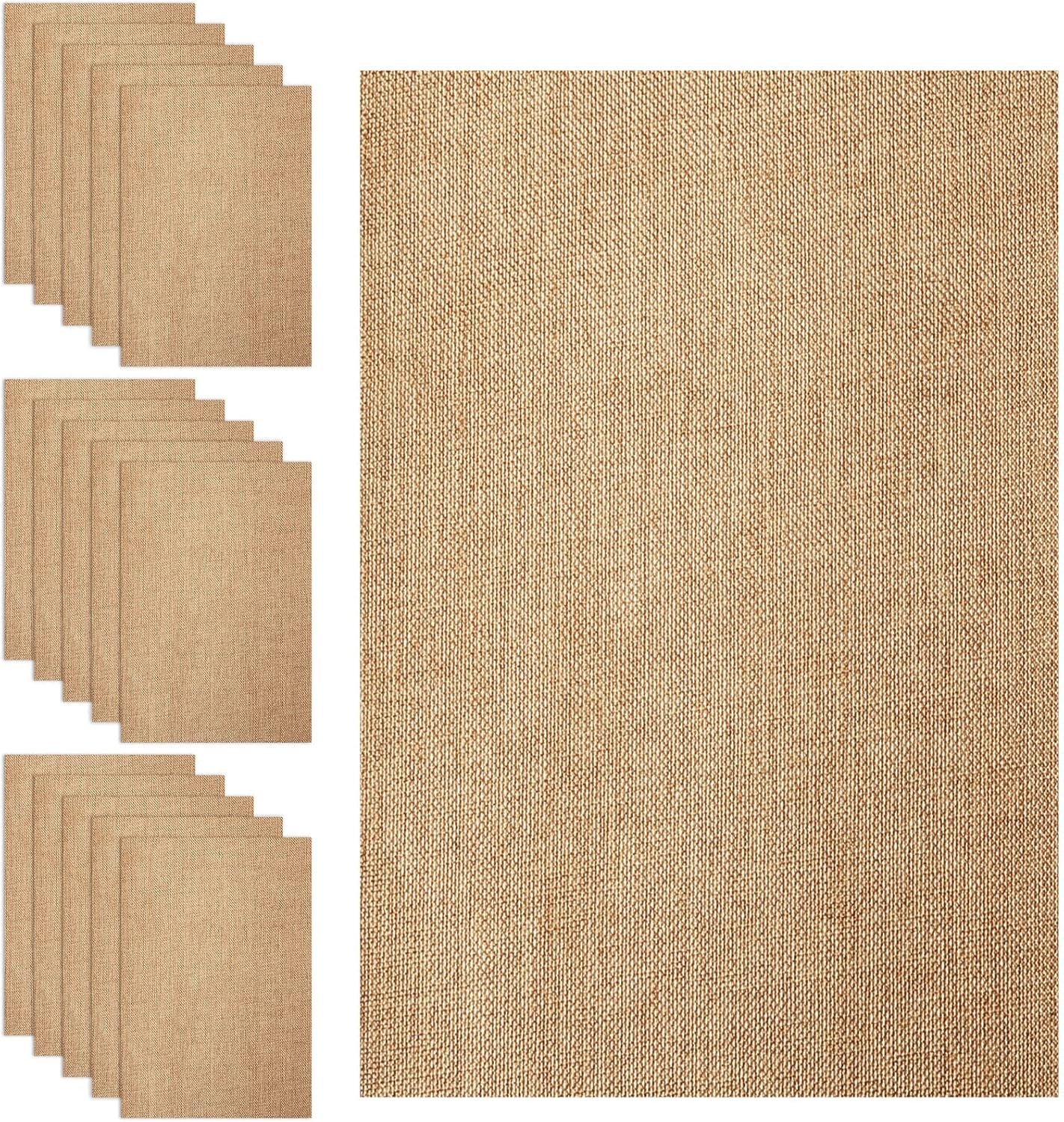 18 Sheets Printable Natural Burlap Paper Pad, 8.5 x 11 Inch Scrapbooking