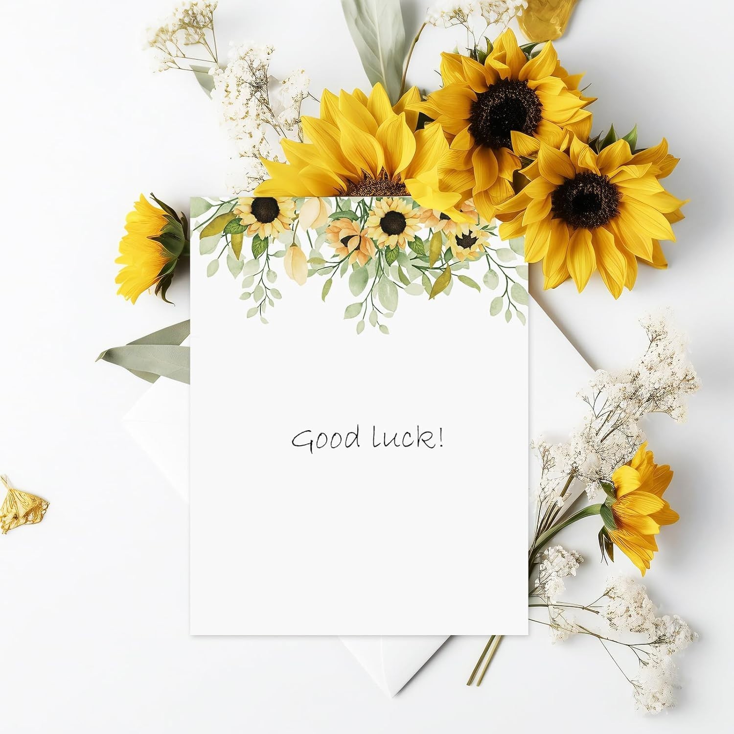 60pk Sunflower Letterhead Paper 8.5×11 Watercolor