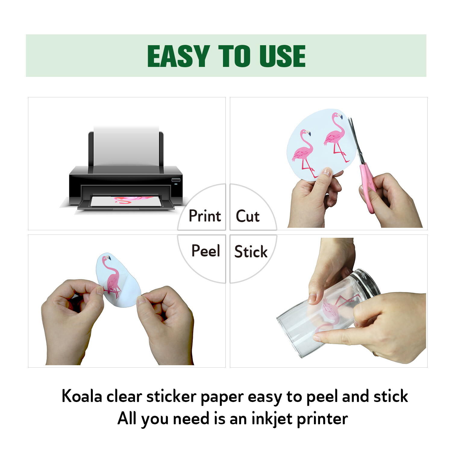 Koala Clear Sticker Paper for Inkjet Printable Vinyl Sticker Paper Waterproof 15
