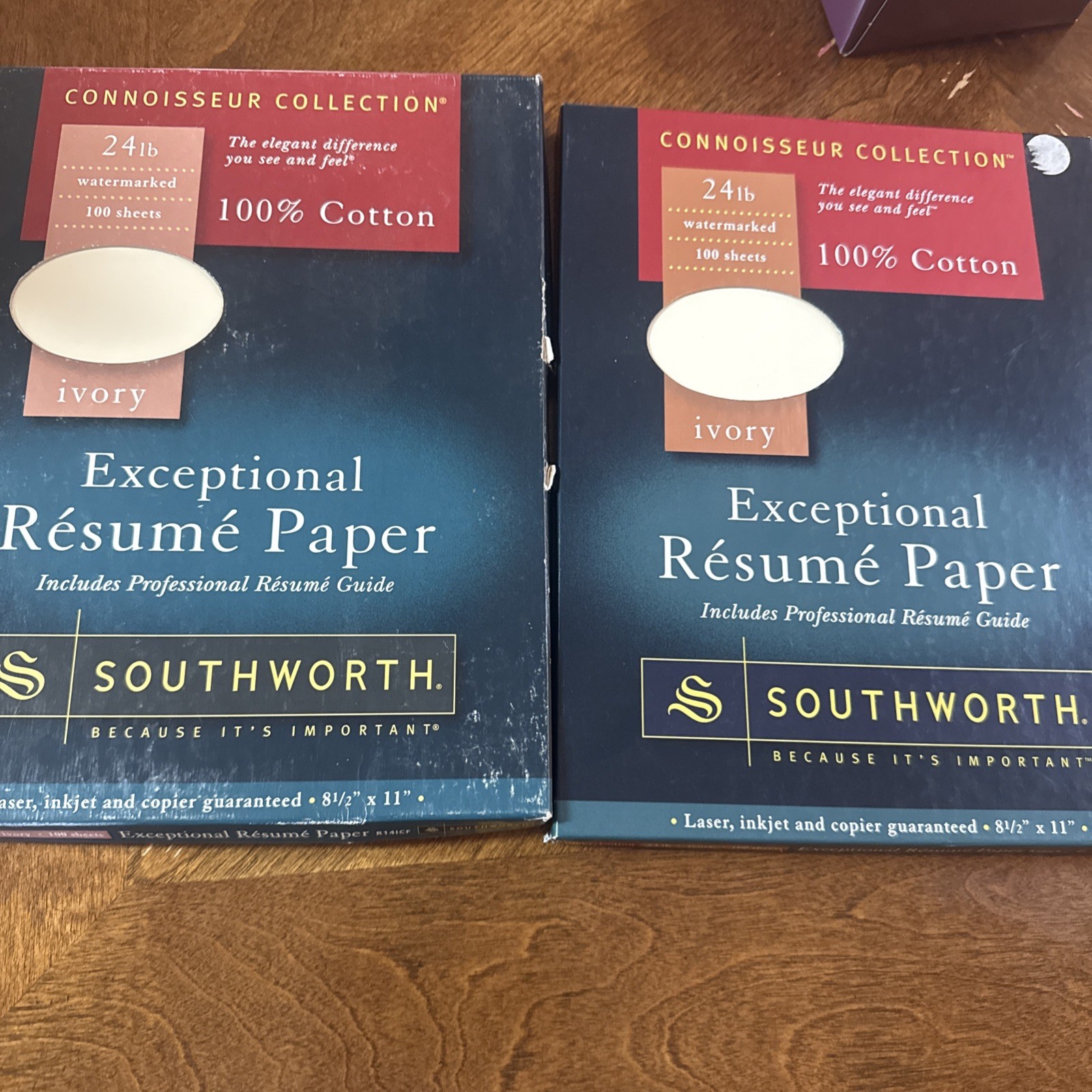 2-Southworth Connoisseur Collection Exceptional Resume IVORY Paper 100% cotton