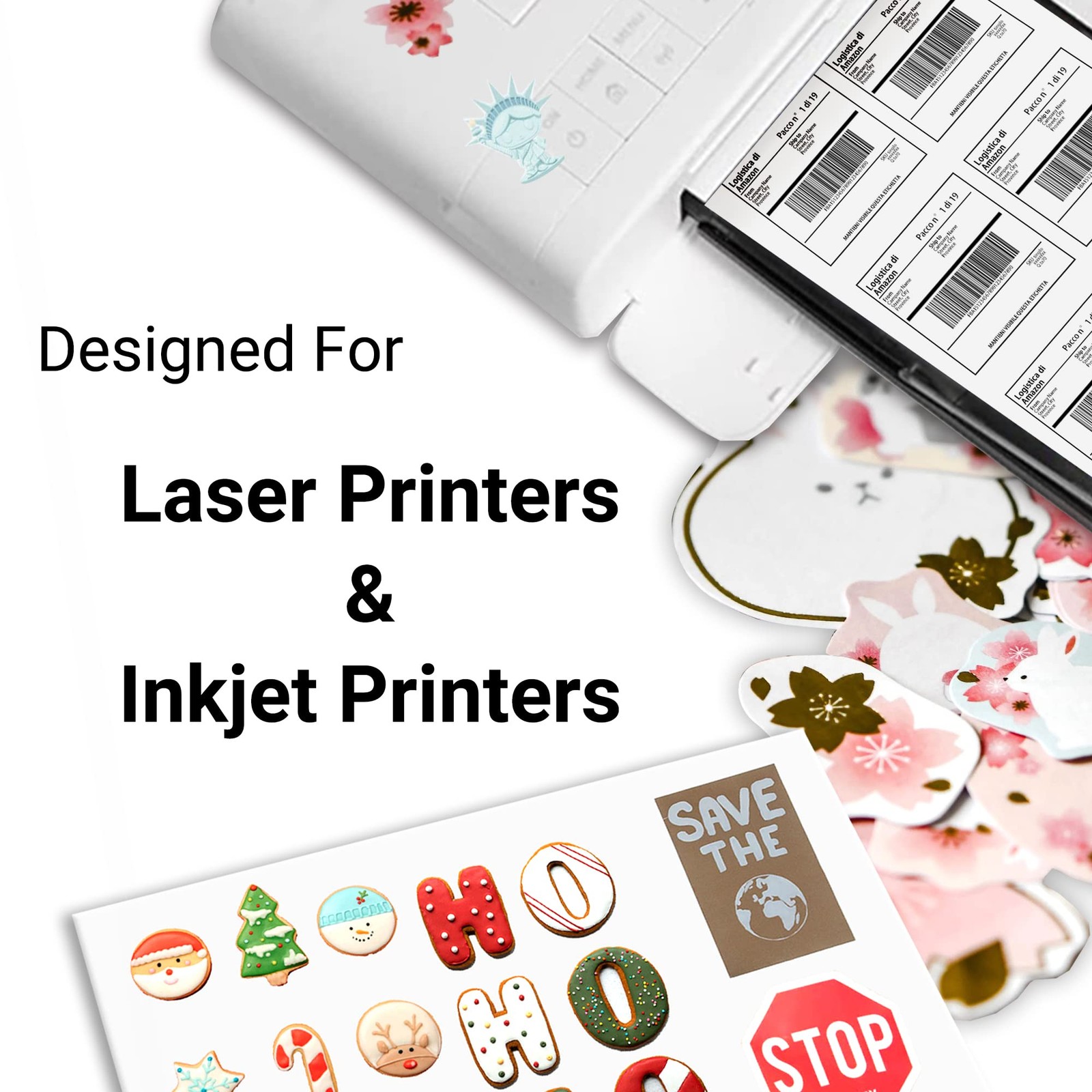 Universal Labels, Self Adhesive Printable Matte Blank Paper Sticky Label…