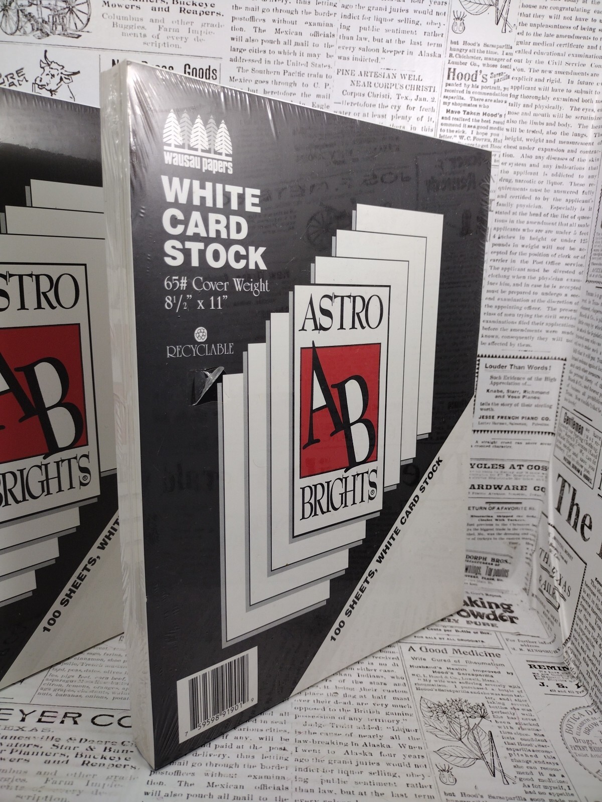 2 Wausau White Cardstock,8.5″ x 11″65 lb/176 gsm,Bright White,100 Sheets (91901)