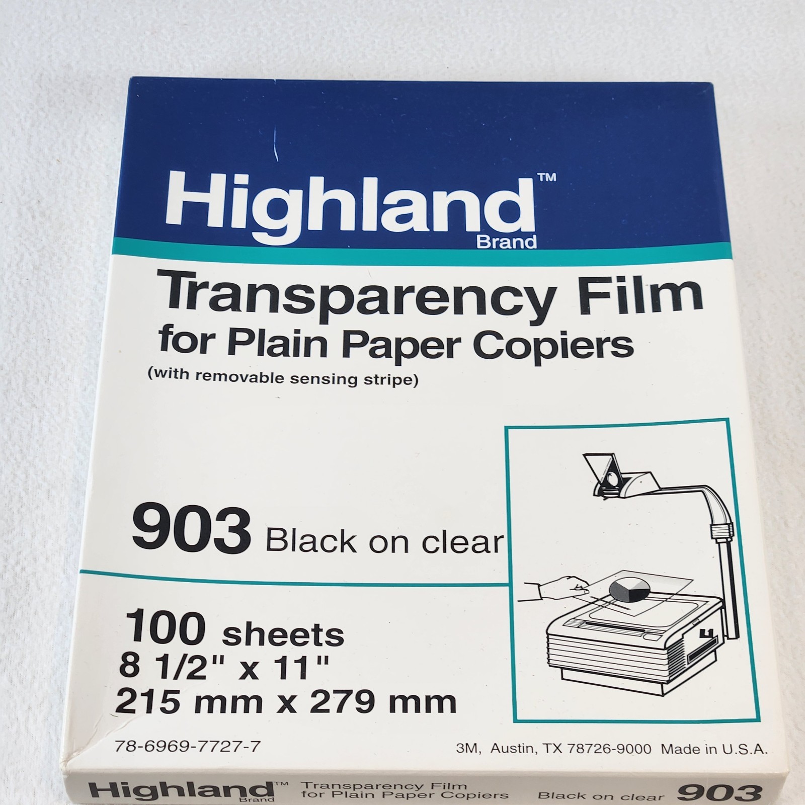 Highland ® 903 Transparency Film For Plain Paper Copiers 8.5×11″ Open Box