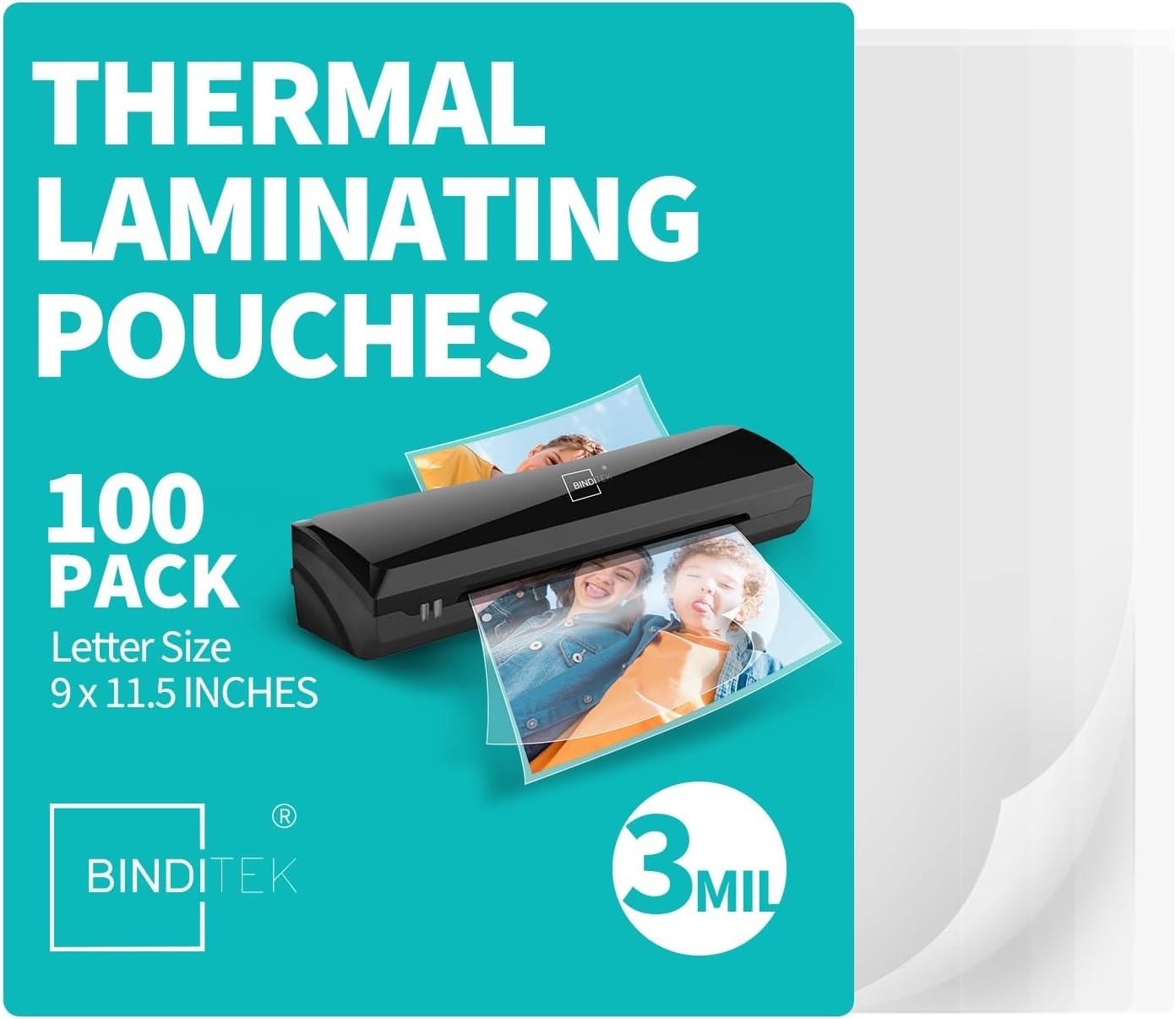 100 Pack 3 Mil Thermal Laminating Pouches, 9×11.5 Inches Laminating Sheets, for