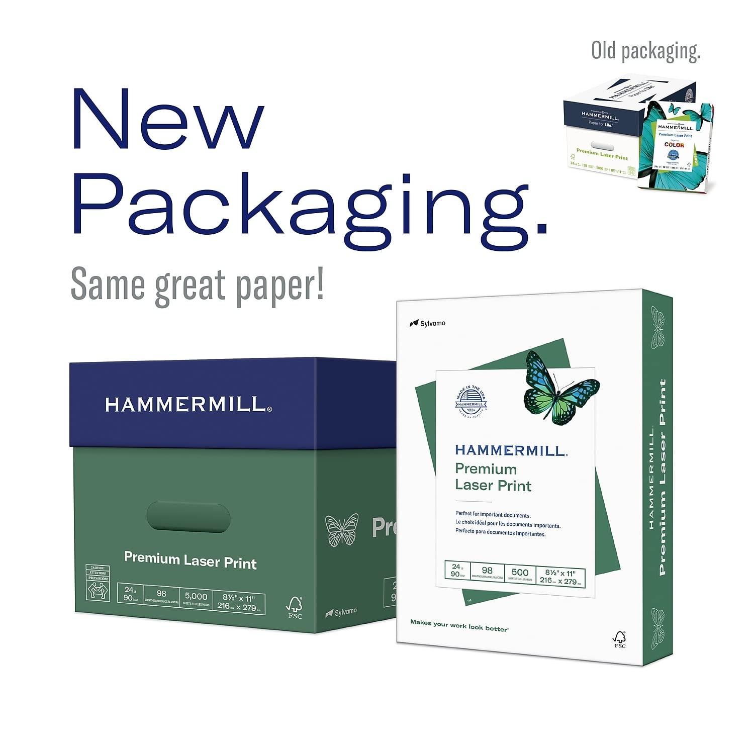 Hammermill Printer Paper, Premium Laser Print 24 1 Ream | 500 Sheets, White