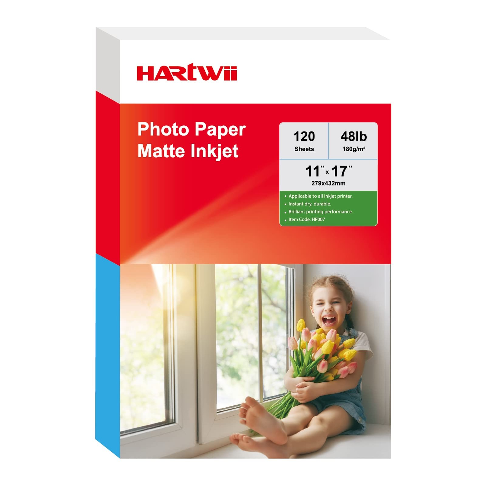 120 PCS Matte Presentation Paper 11×17 Inch 48lb 180gsm Photo Inkjet Dye