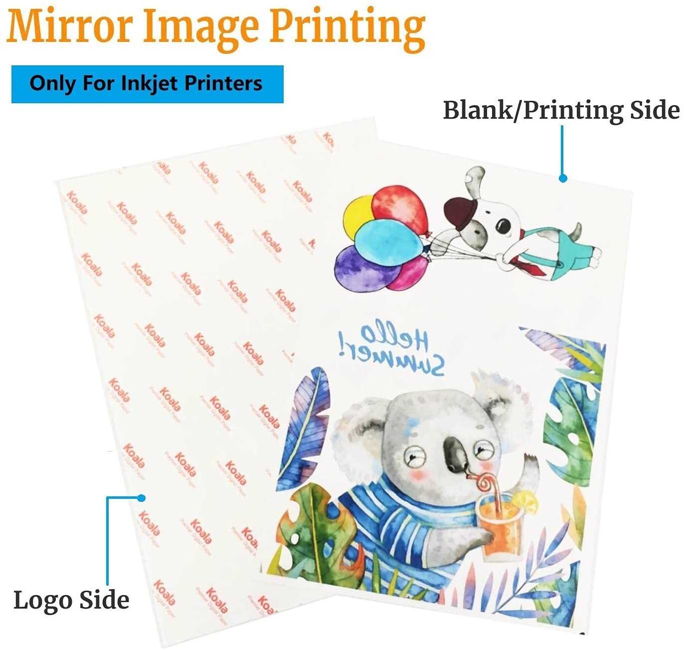 Lot Koala Iron On Heat Transfer Paper Dark / Light Printable Heat Transfer Vinyl
