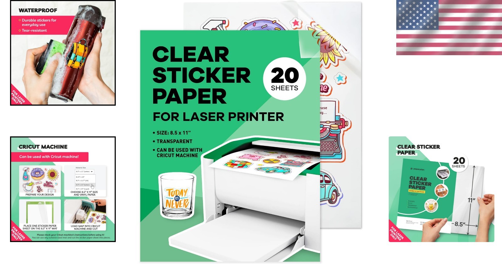 Biodegradable Clear Sticker Paper for Laser Printing – Craft in Style 20 Sheets