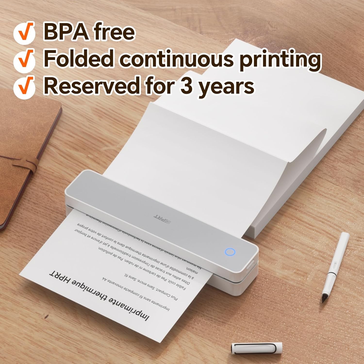 200 Sheets Folding Thermal Paper Thermal Printer Paper 8.5 X 11 Portable Printer