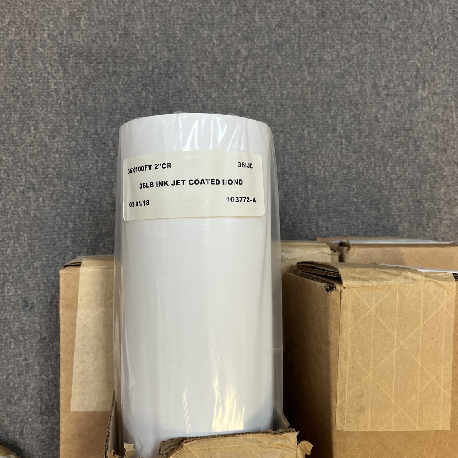 NEW- 3 Rolls 36″x100′ 36LB Coated Bond Plotter Paper (White) 2”CR – Grade B