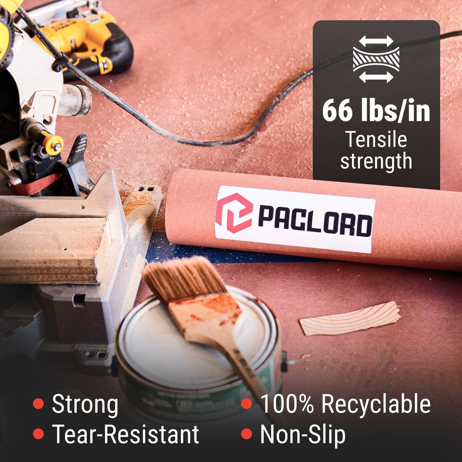 Paclord Red Floor Protection Paper Roll 36″ x 166′