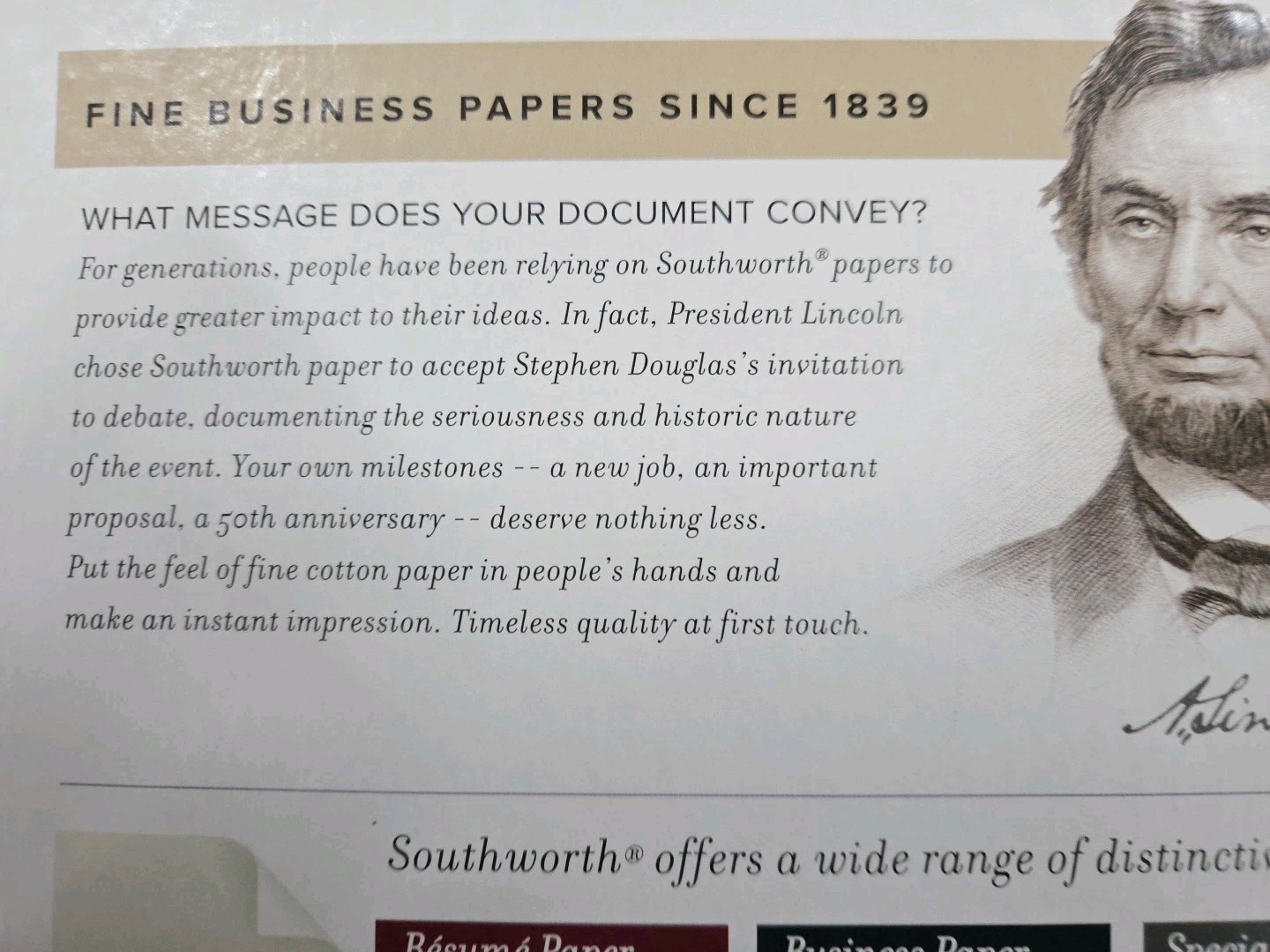 SouthWorth Resume Paper.100% Cotton.Laser,inkjet .Ivory Color .100 Sheets. 24LB