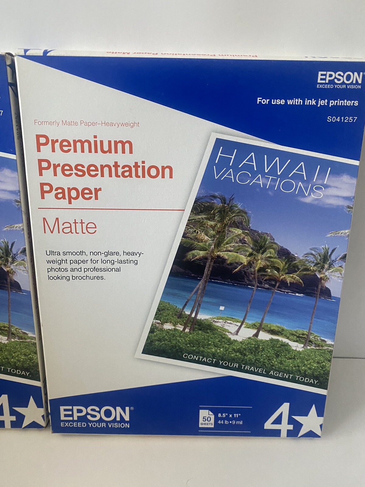 2 Pack Epson Premium Presentation Paper Matte 8.5″x11″ Ink Jet Printers