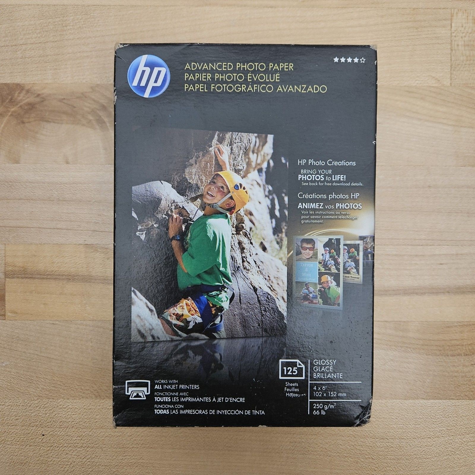 HP Advanced Glossy Photo Paper – 125 Sheets- 4 x 6 NIB New In The Box