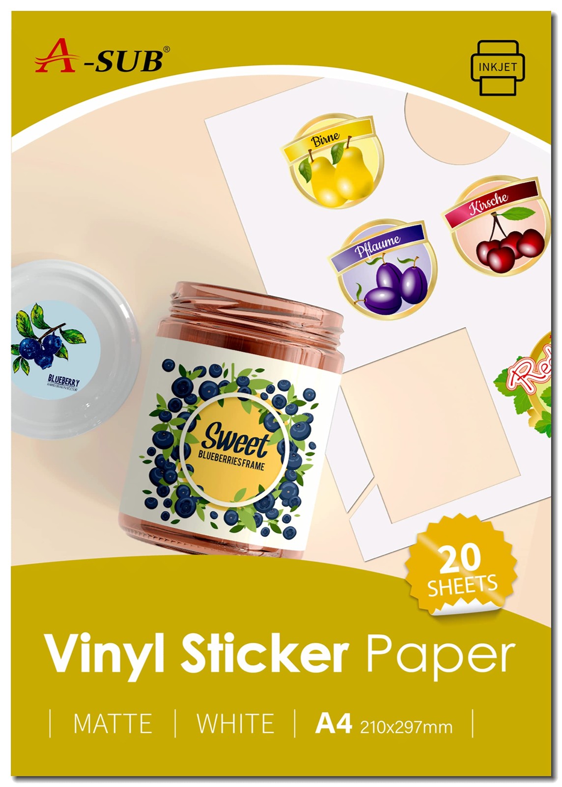 White Matte High Quality Waterproof Printable Vinyl Decal Paper, Se…