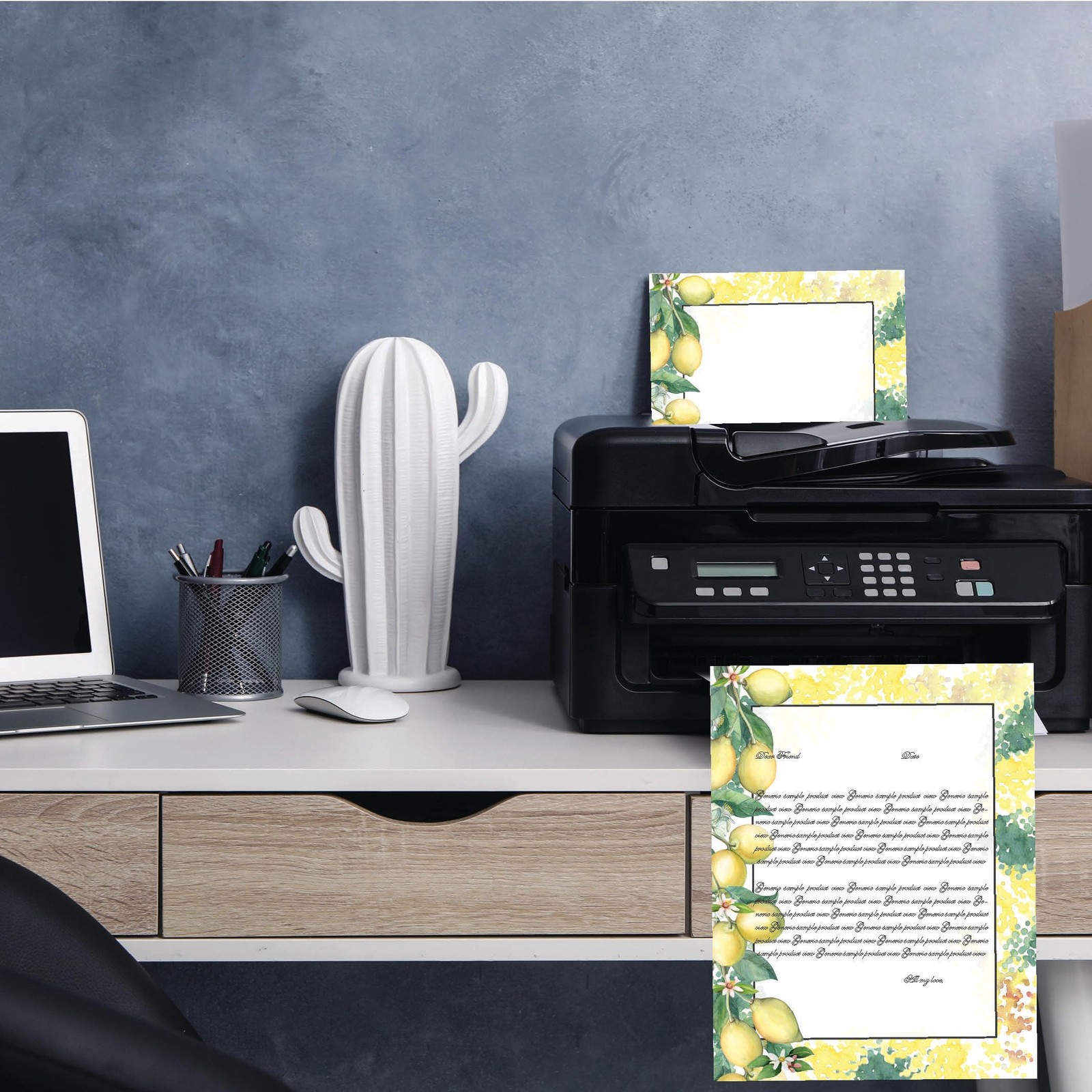 25 PCS Lemon Branch Letterhead Laser Inkjet Printer Paper Blank Stationery