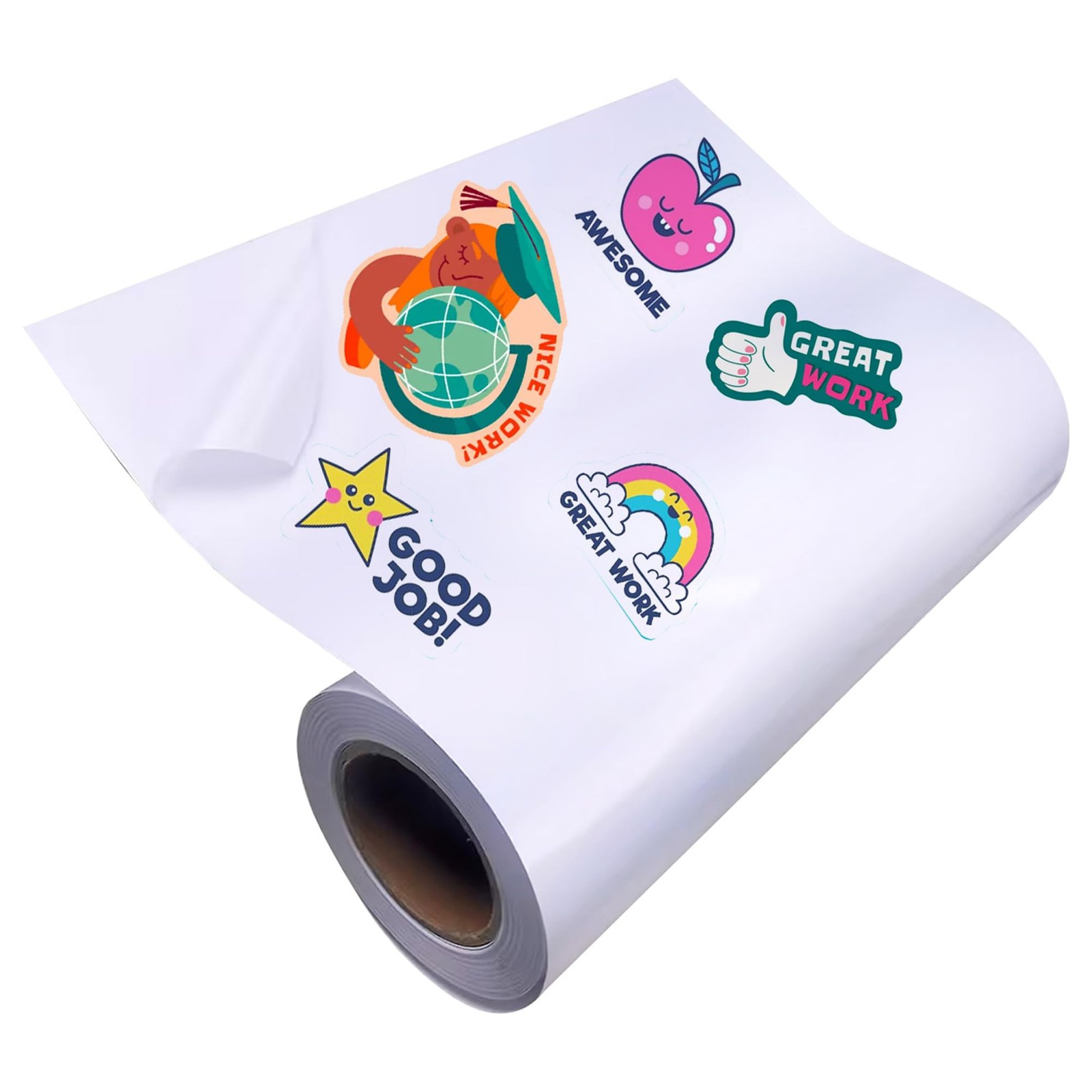 Printable Waterproof Vinyl Sticker Paper 24″ x 1200″ for Inkjet Printers