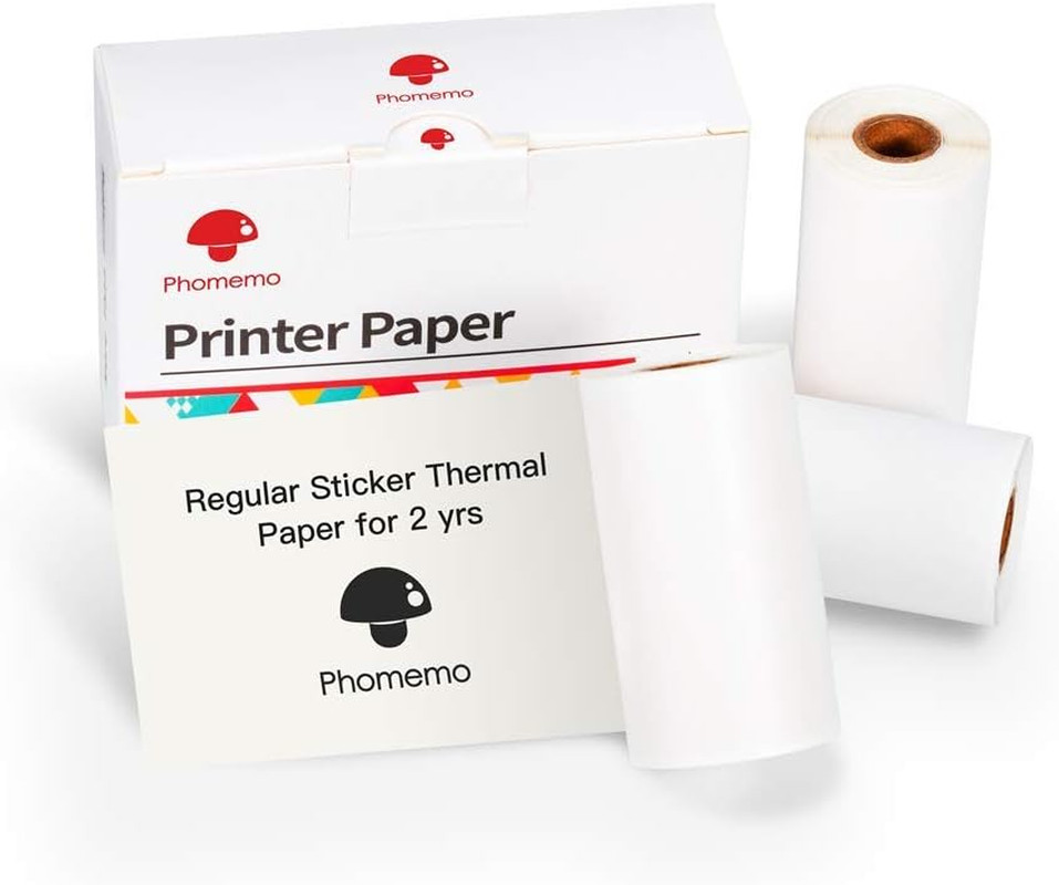 White Self-Adhesive Thermal Paper, Glossy Printable Sticker Paper Label for M02