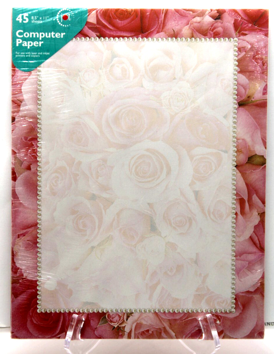 Border Computer Paper Decorative 3 pks Roses Celebration Patchwork 45 Each