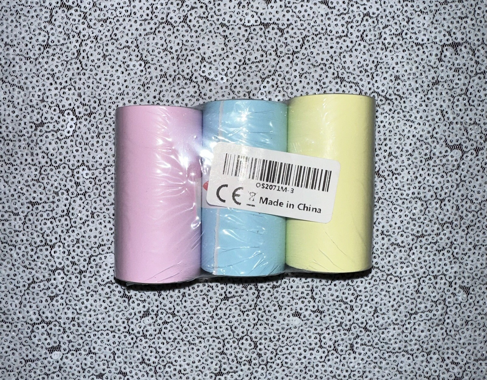 3 Rolls Printable Sticker Paper for PeriPage A6 Pocket Thermal Printer 57x30mm