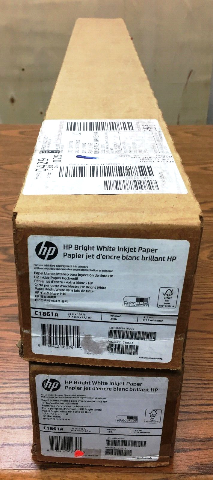 HP C1681A Bright White Inkjet Paper 36 x 150′ Roll (914mm x 45.7 Meters)
