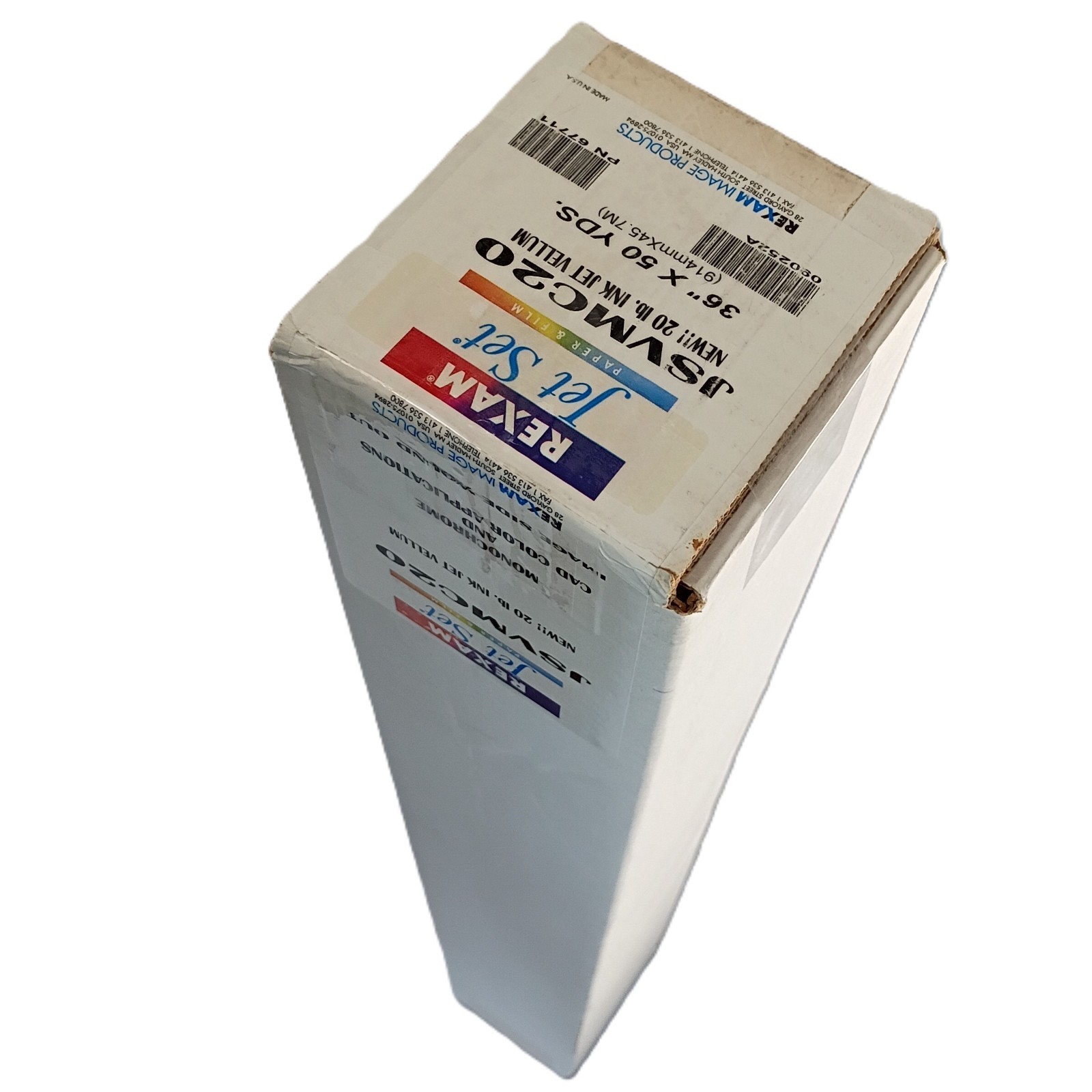 Rexam 36″ x 150′ Jet Set JSVMC20 Wide Format 20 Inkjet Vellum Paper Roll White