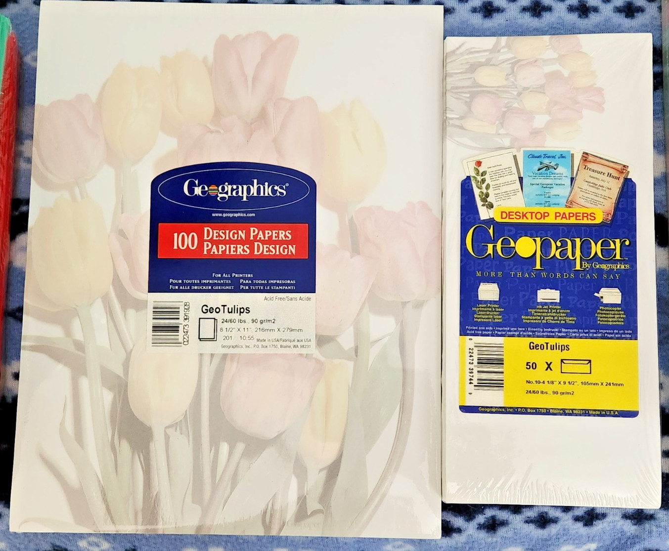 Geographics Design Printer Paper “Geo Tulips” 100 Sheets & 50 Matching Envelopes