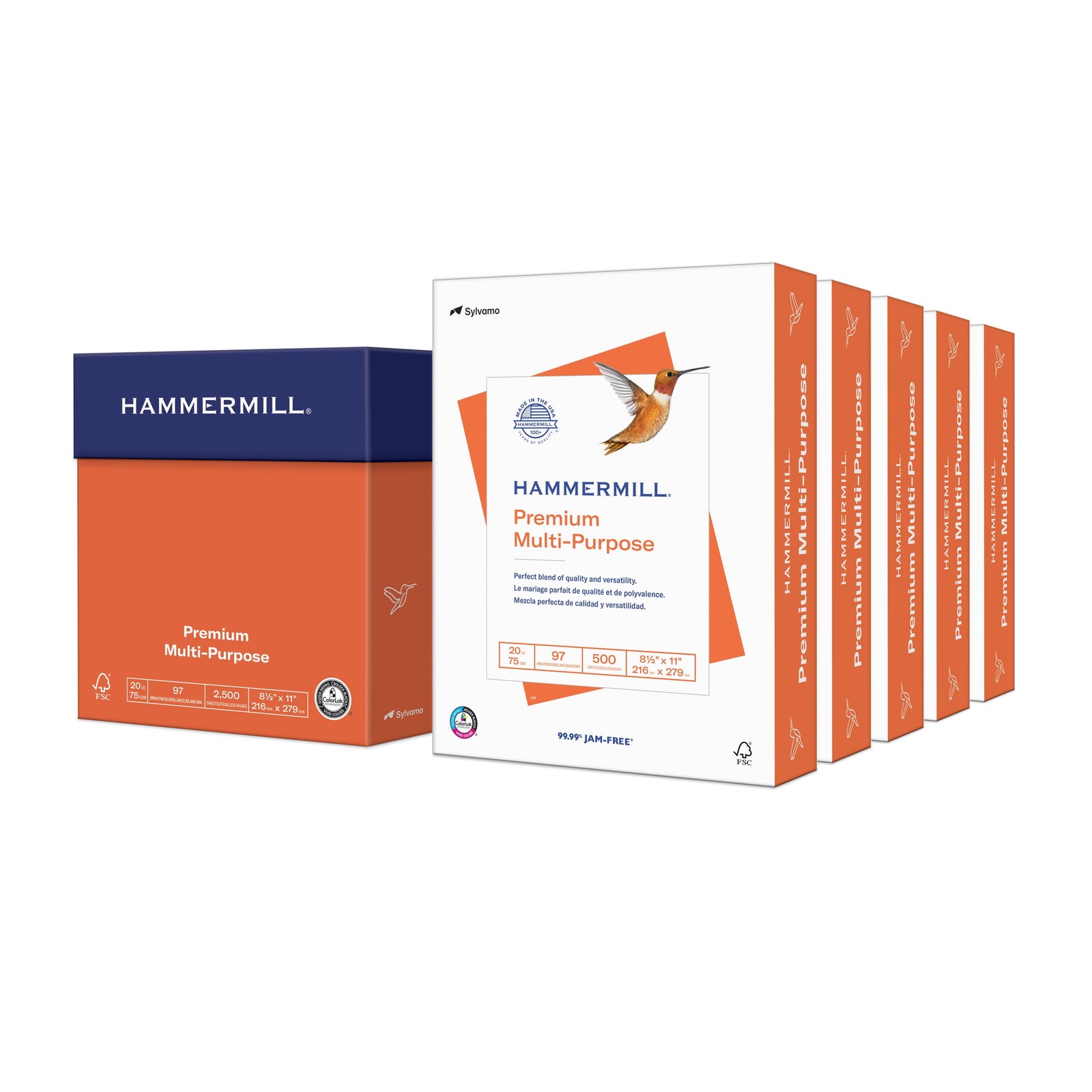 Hammermill 20 lb., Premium Multipurpose Copy Paper, 8.5″ x 11″, 5 Ream, White