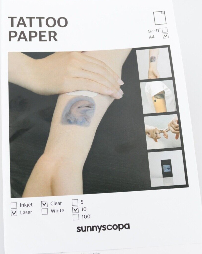 Tattoo Paper Transfer Film A4 X 10 Sheets DIY Tattoo Film for Laser Temporary