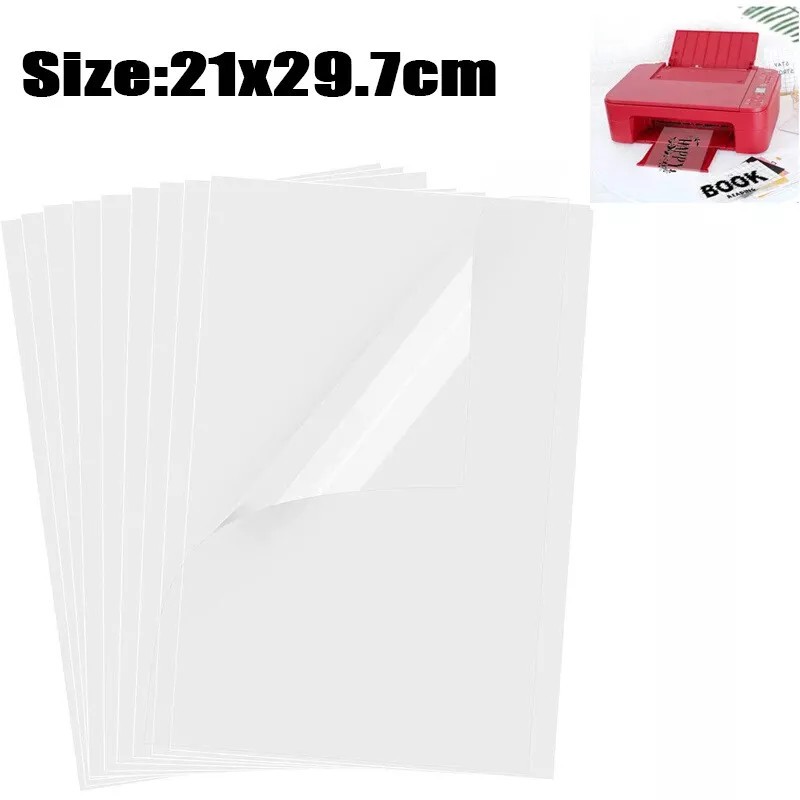 25 Sheets Clear A4 Printing Film DIY Scrapbook Stickers Paper for Inkjet Printer