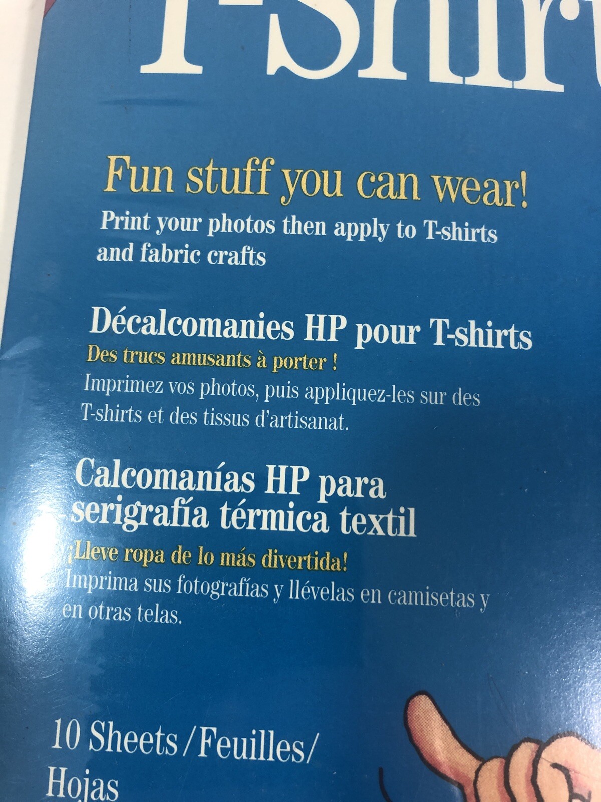 New Hewlett Packard Iron-On T-Shirt Transfers Craft Fun DIY Shirts