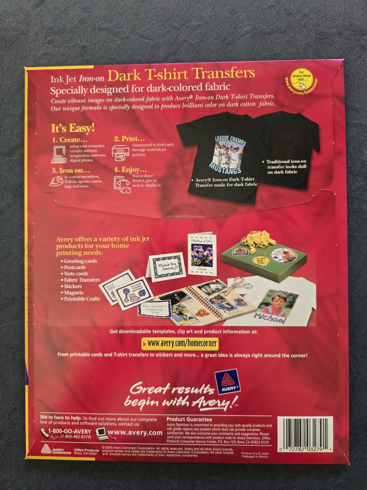 Avery Printable Dark T-Shirt Iron-On Transfers #3279 – 5 Blank Sheets – SEALED!