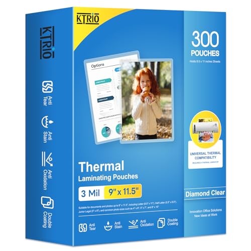 Pack Laminating Sheets, Hold 8.5 x 11 Inches, 3 Mil Thermal Laminating 300
