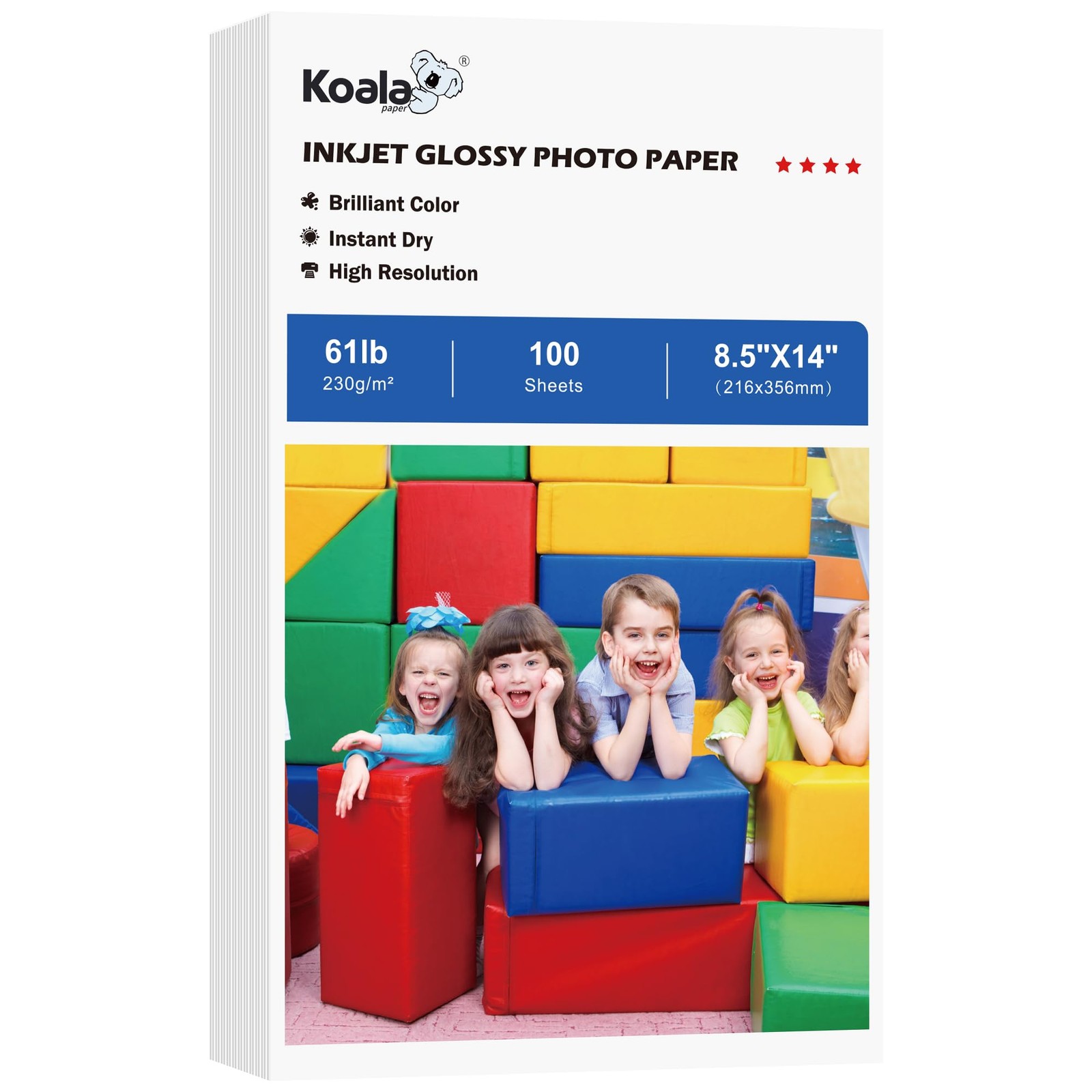 Koala Heavyweight High Glossy Photo Paper 8.5×14 Inch 61lb 100 Sheets
