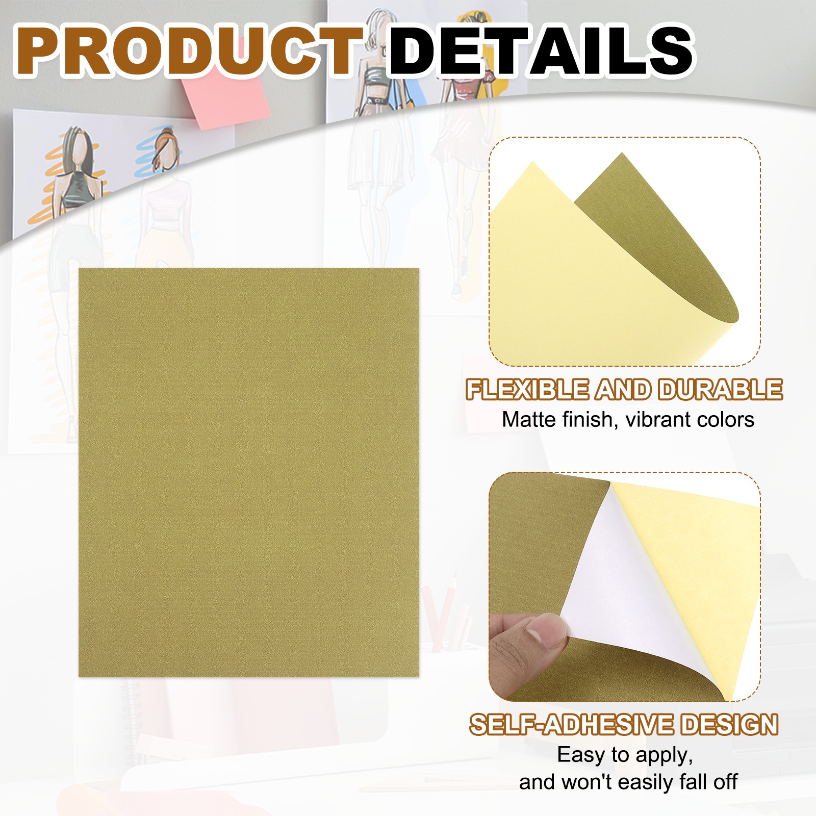 Self Adhesive Paper 15 Sheets for Inkjet Printers, Brown