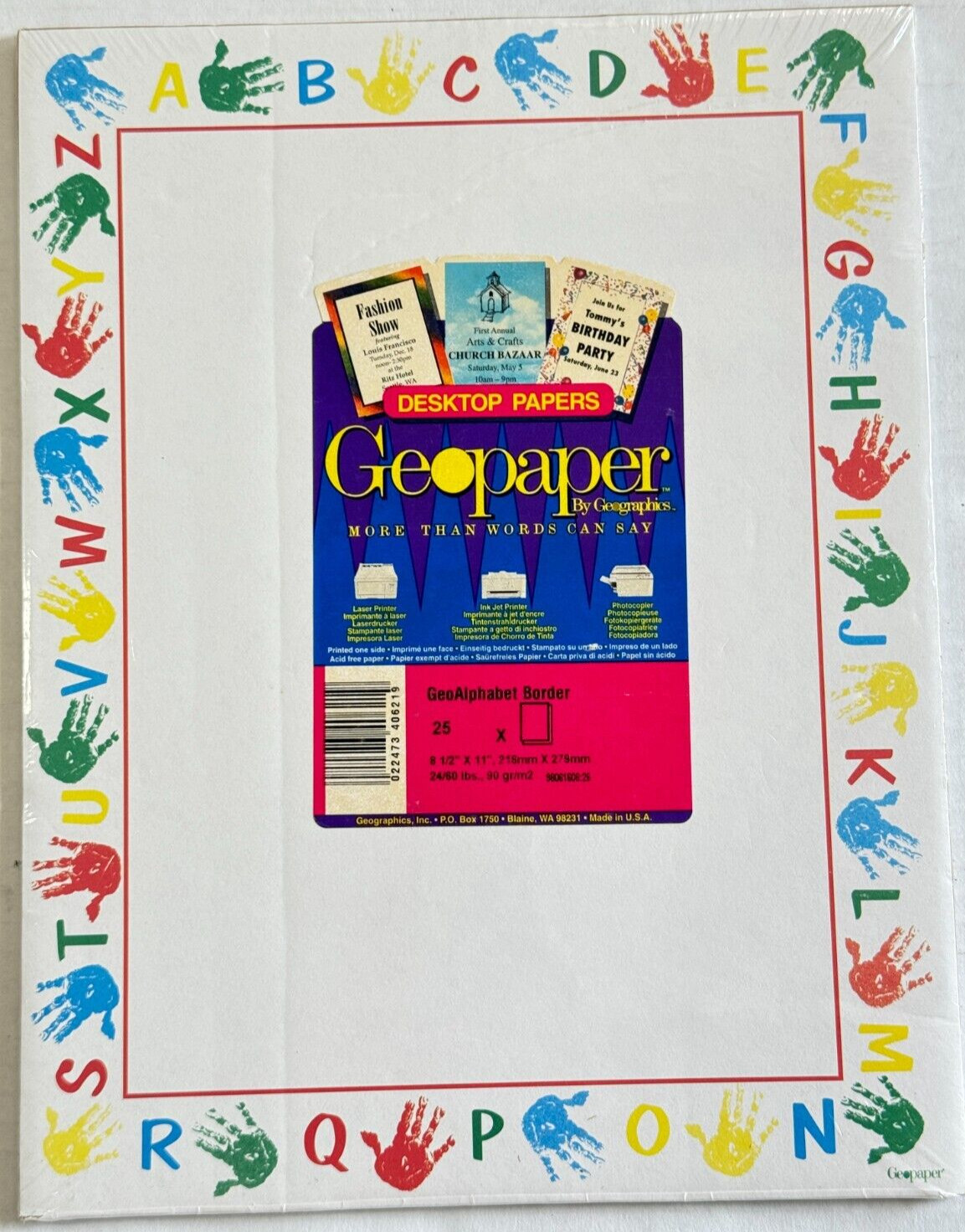 School ABC Birthday Inkjet Printer Paper Letter 8-1/2″ x 11″ Note Cards LOT of 6