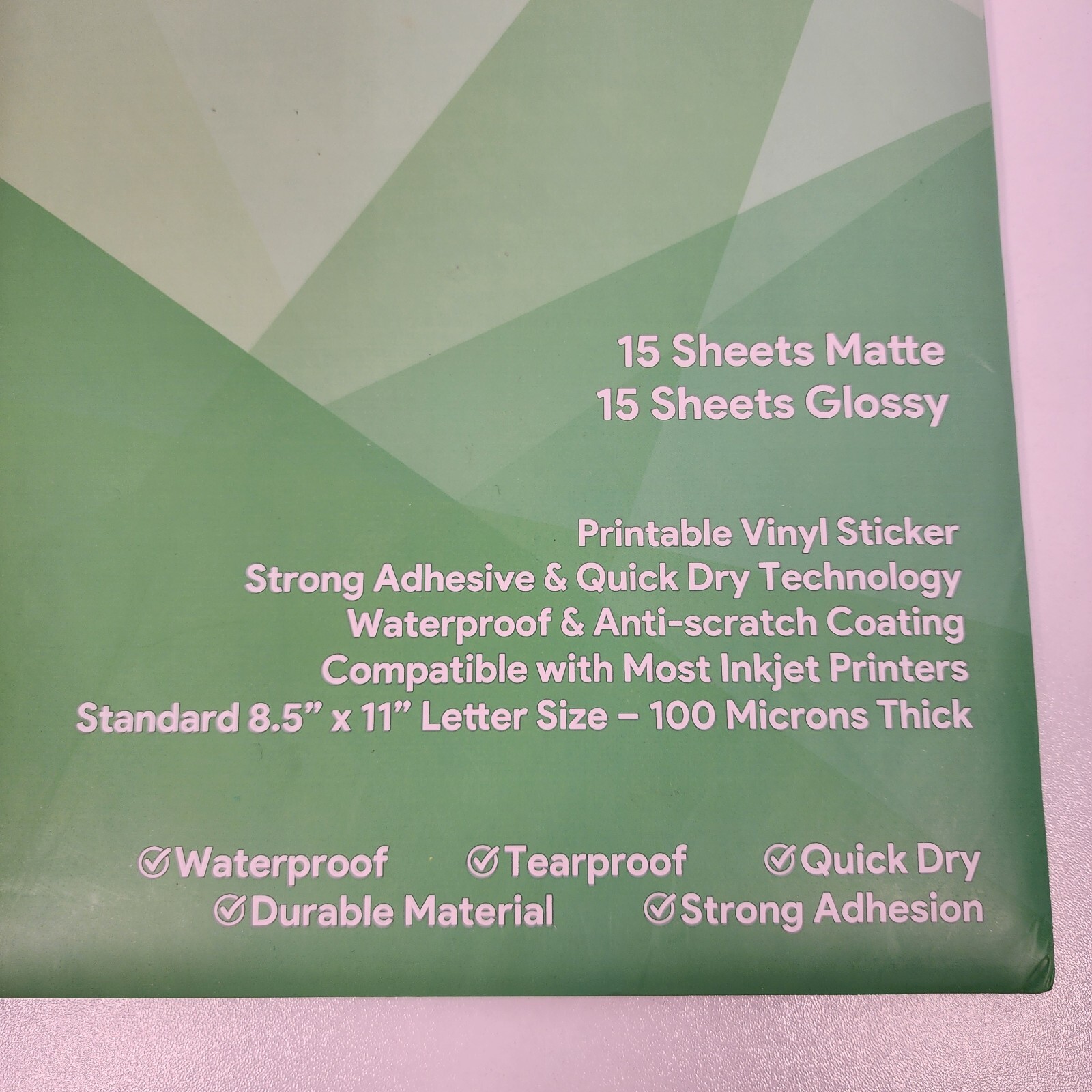 Luxoton Premium Vinyl Sticker Paper for Inkjet Printer 15 Glossy 15 Matte Sheets