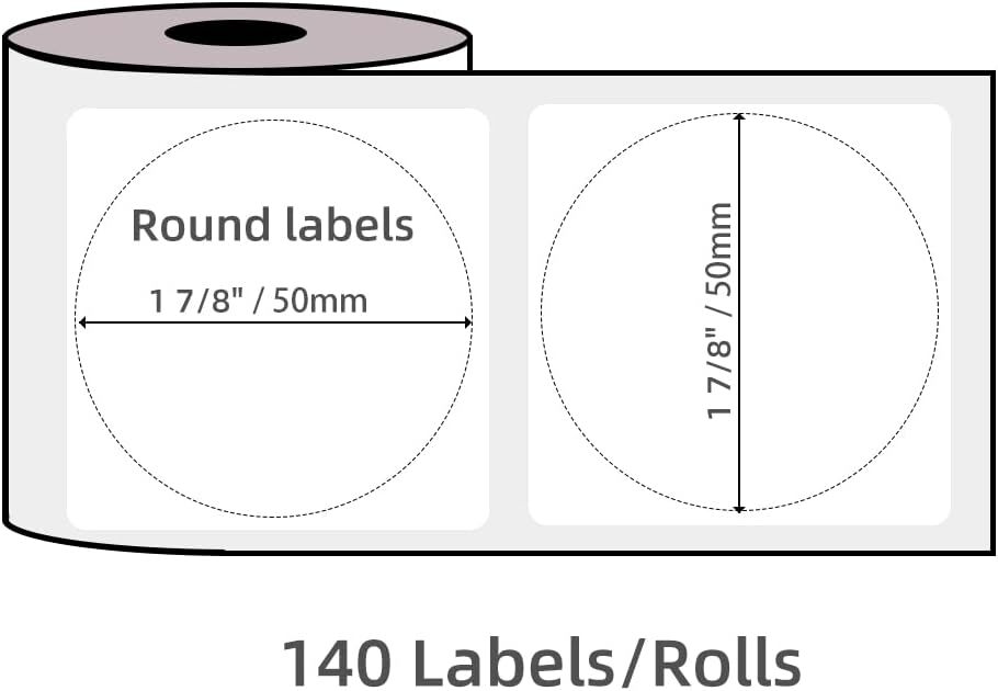 Thermal Sticker Label Self-Adhesive Round Direct Thermal Labels for Phomemo M110