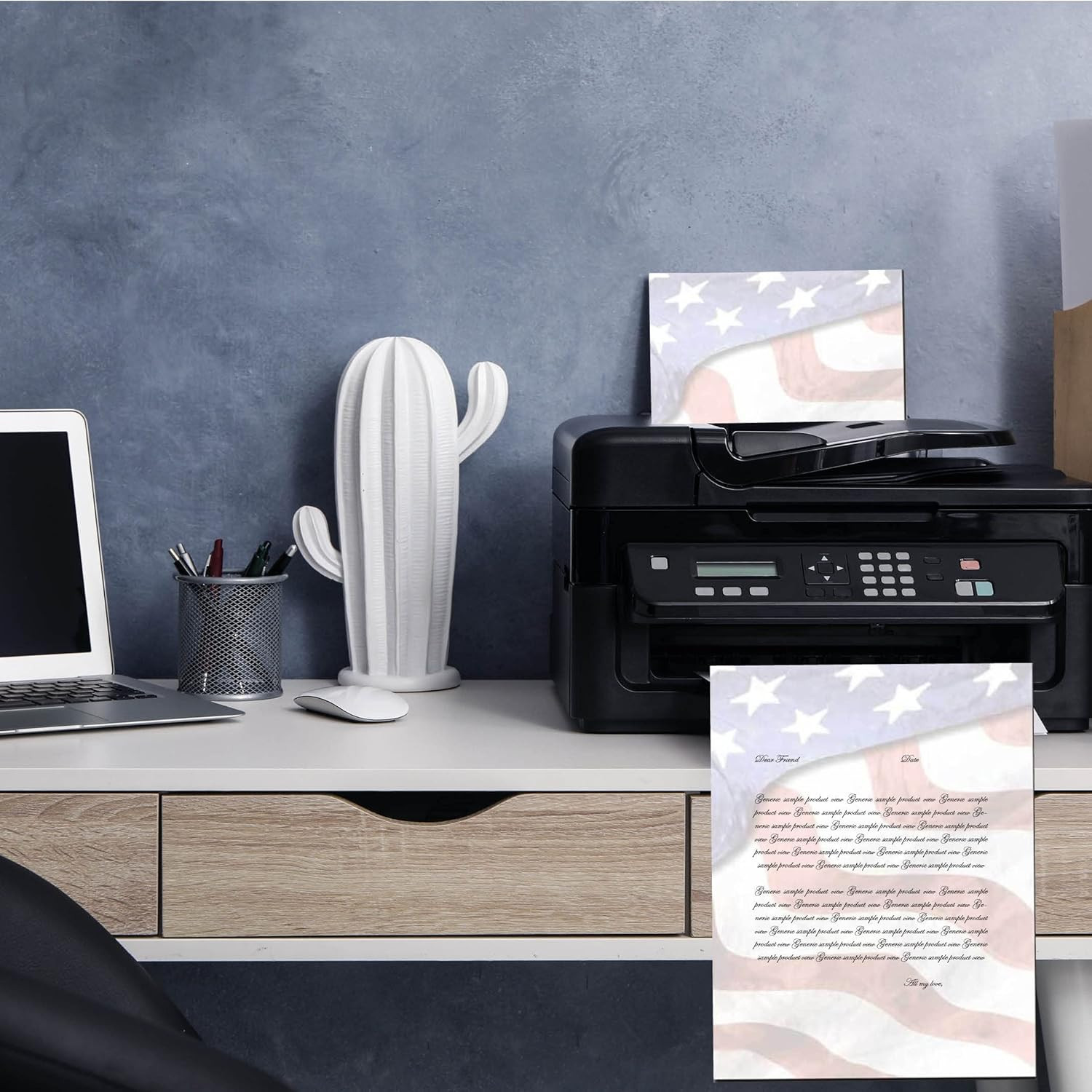 Grand Old Flag Letterhead Laser & Inkjet Printer Paper, 100 Pack