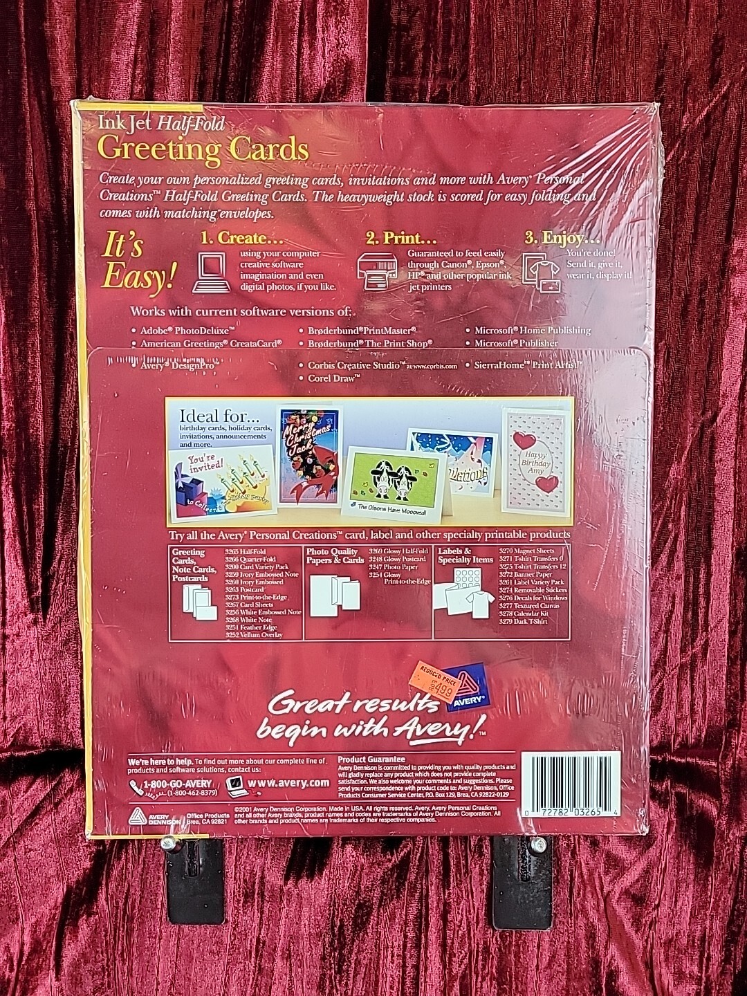 Avery 3265 Ink Jet Greeting Cards Half Fold 5 1/2″ x 8 1/2″ NEW Old Stock