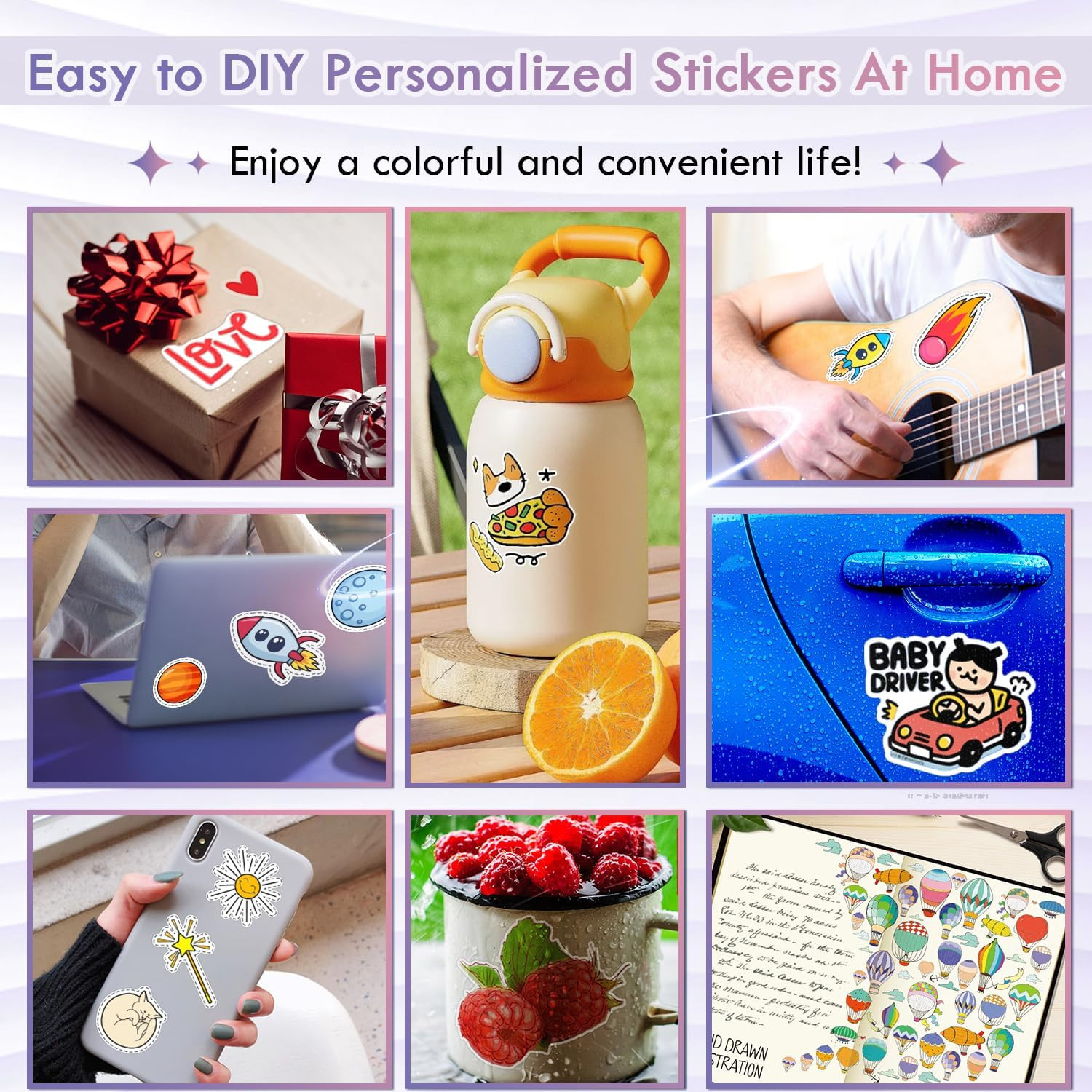 Printable Vinyl Sticker Paper for Inkjet Printers, 8.5X14 Inch 20 Sheets Glossy