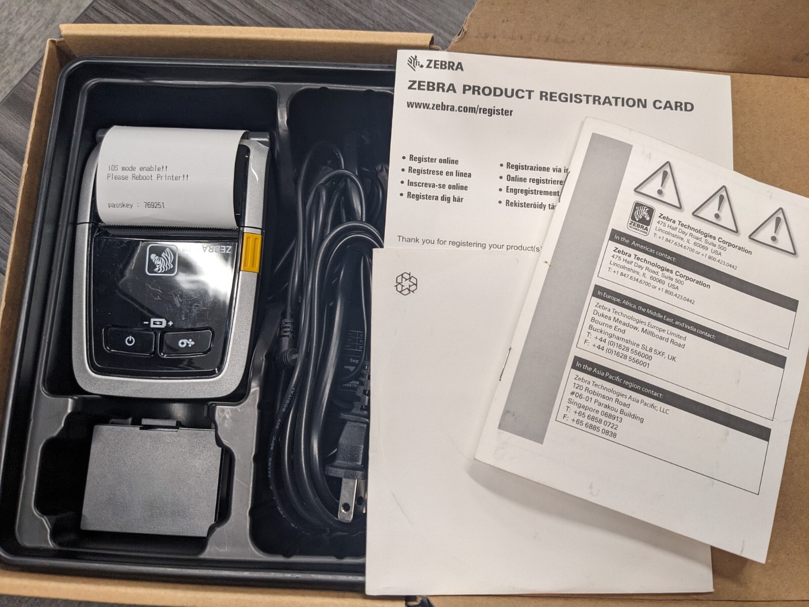 Zebra ZQ110 Mobile Bluetooth Thermal Label Receipt Printer w/Battery