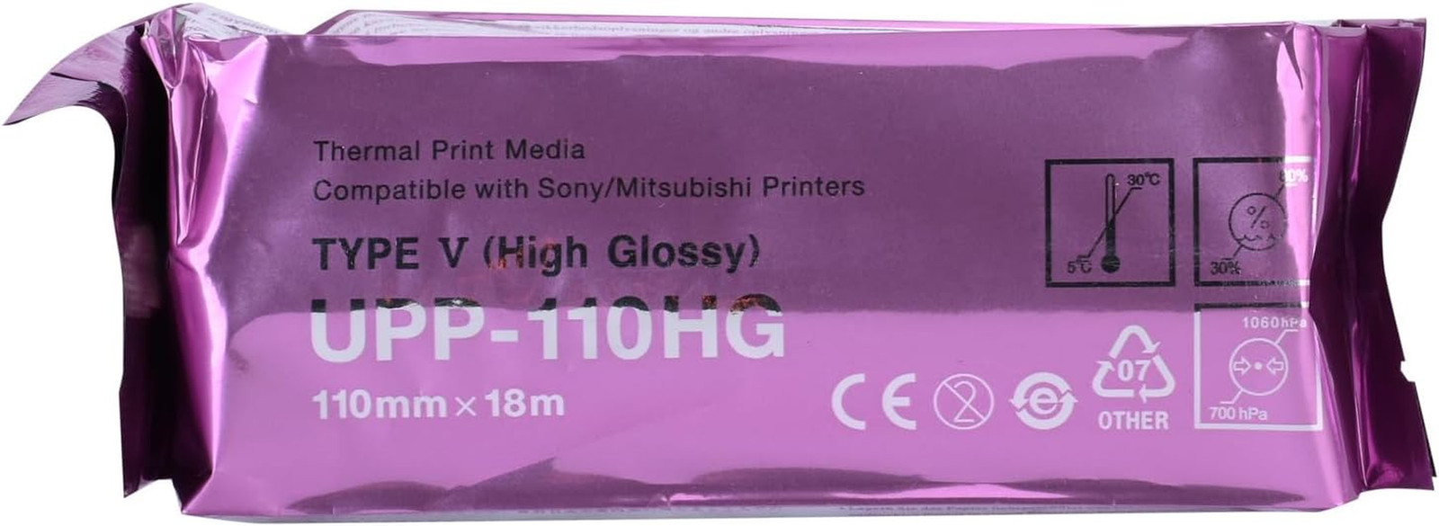 Compatible UPP-110HG 5 Rolls Ultrasound Thermal Print Paper,High Gloss Ultrasoun