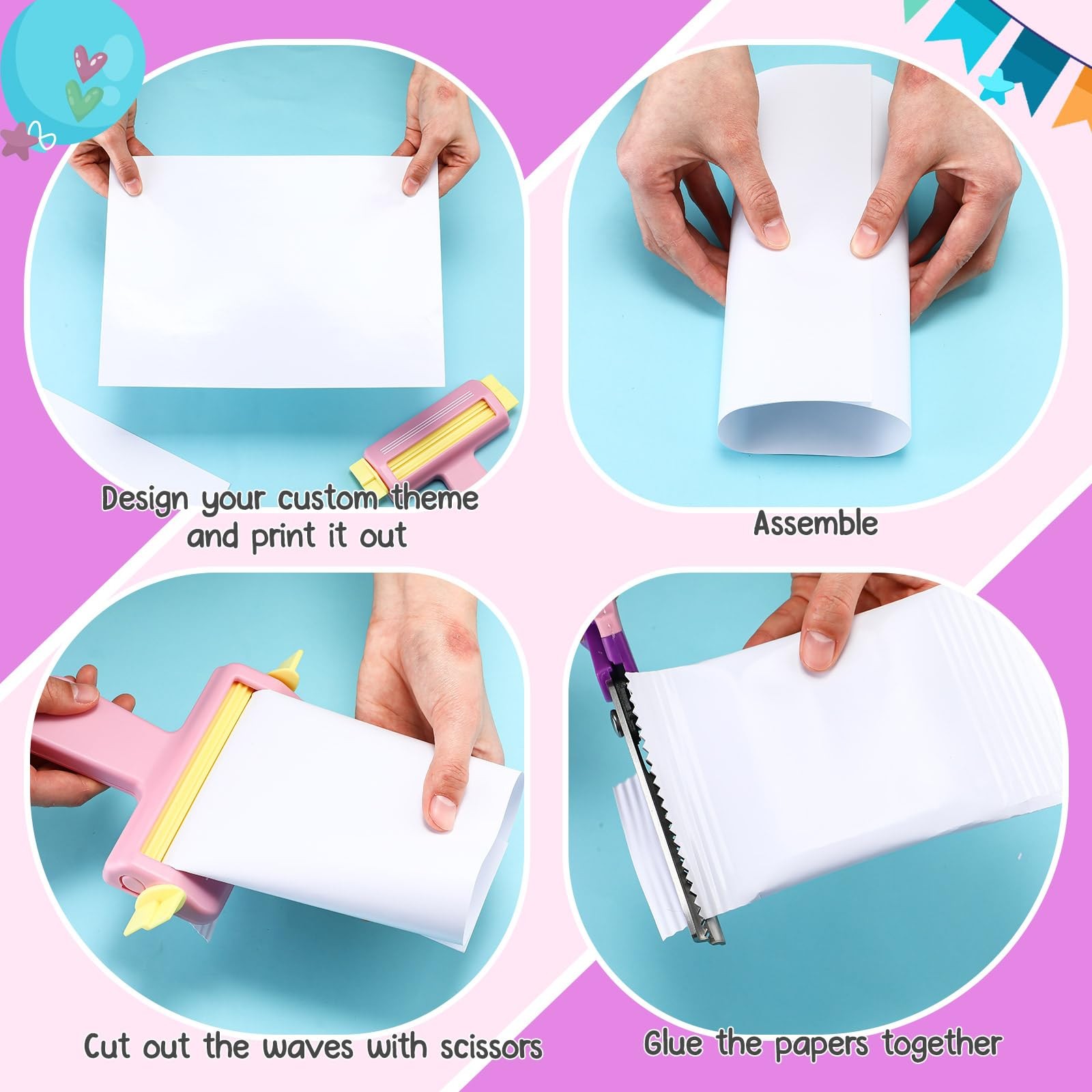 Paper Crimper Double Sided Tape Glossy Inkjet Paper 100 Sheets 8.25×11.6