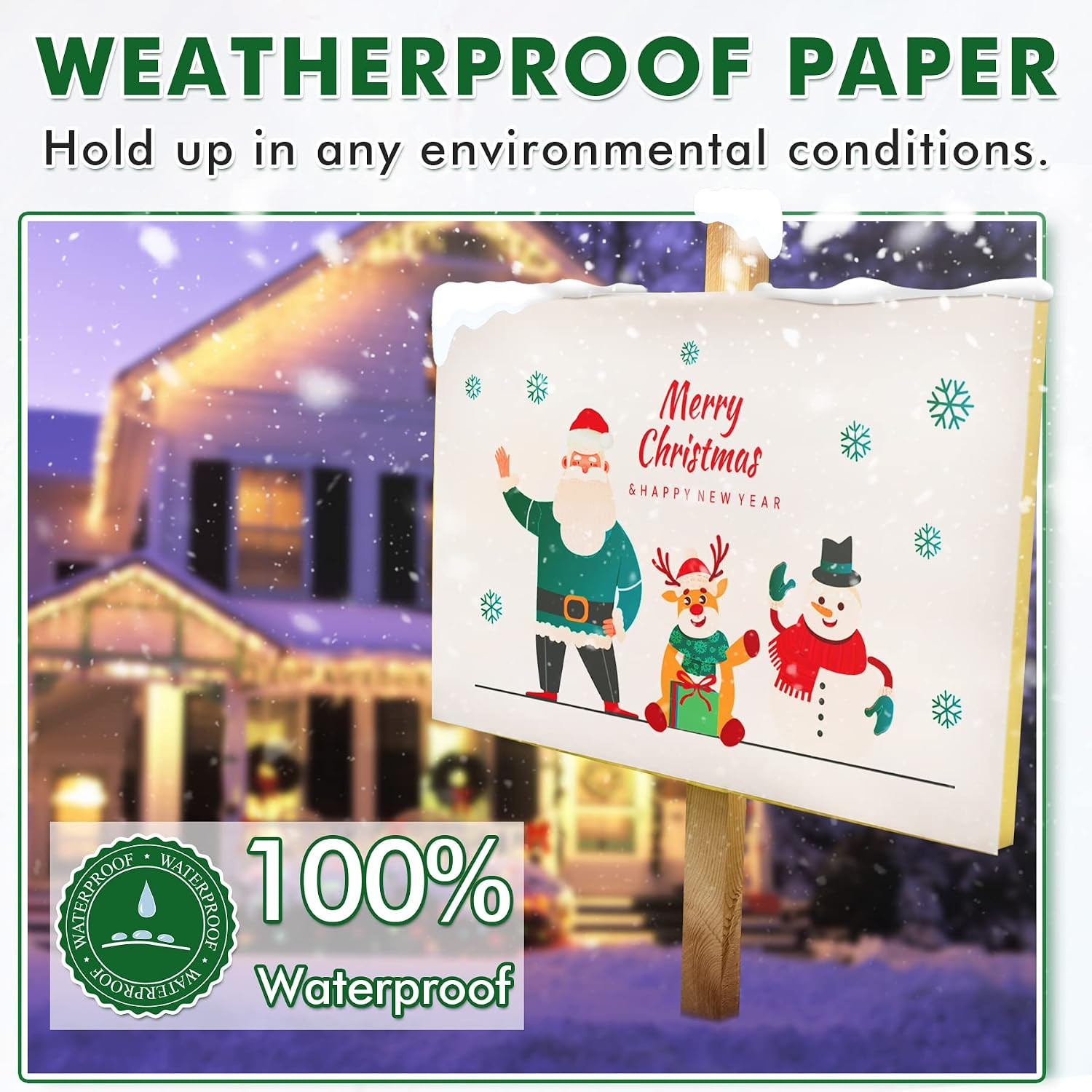 Waterproof Paper for Laser Printer, Tearproof Printer Paper, Matte Double Sided