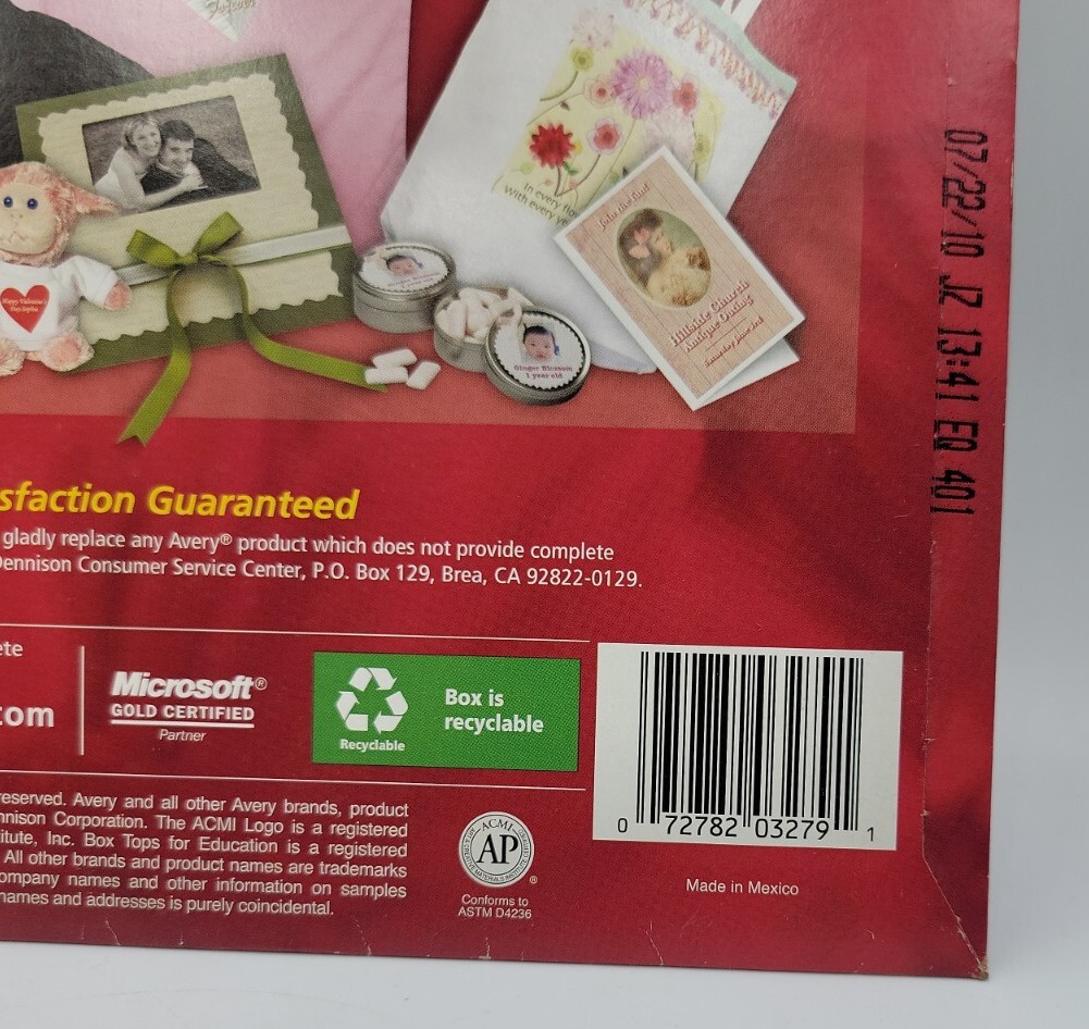 Avery Personal Creations 3279 Ink Jet Dark Fabric Transfers. New