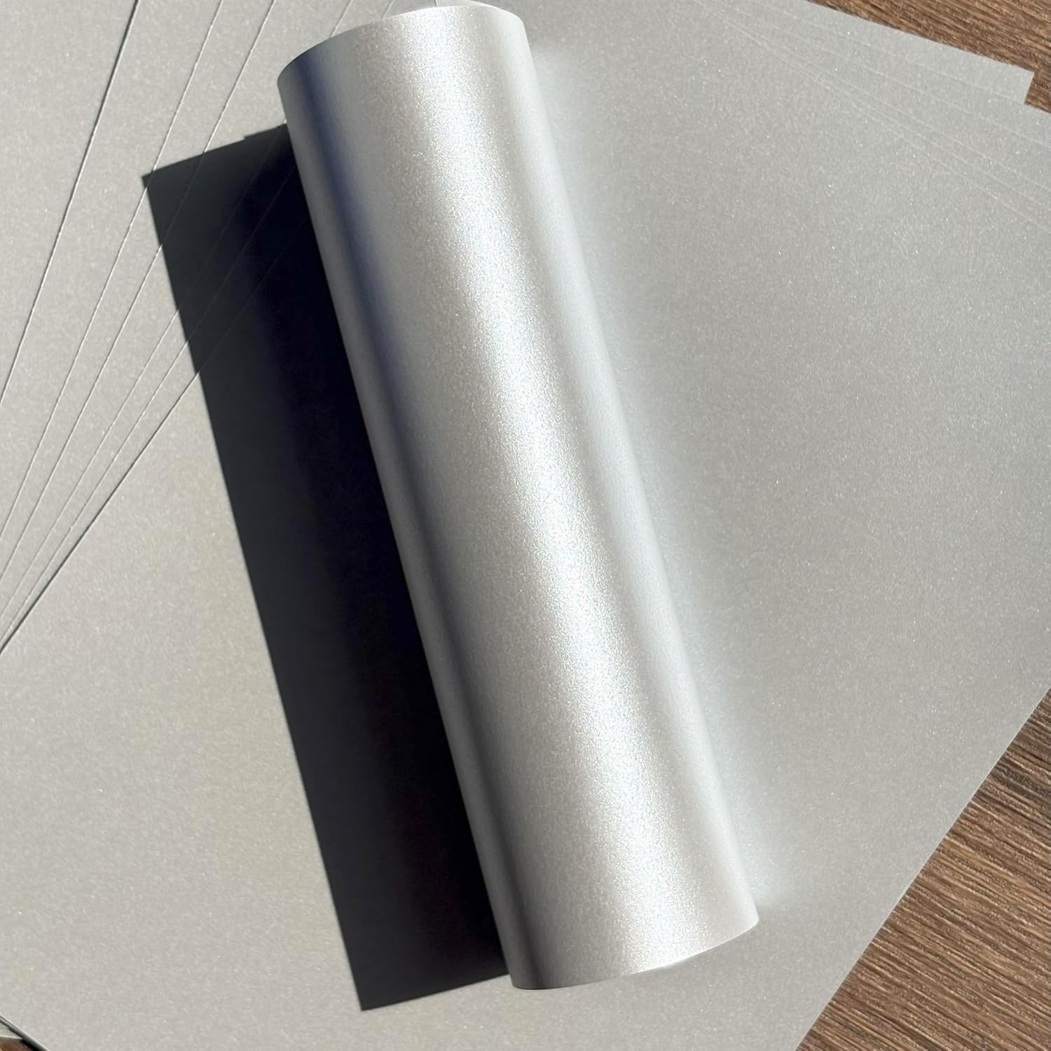 10 Sheets Premium Metallic Paper with Real Silver Pigments – 120gsm (32lb Bon…