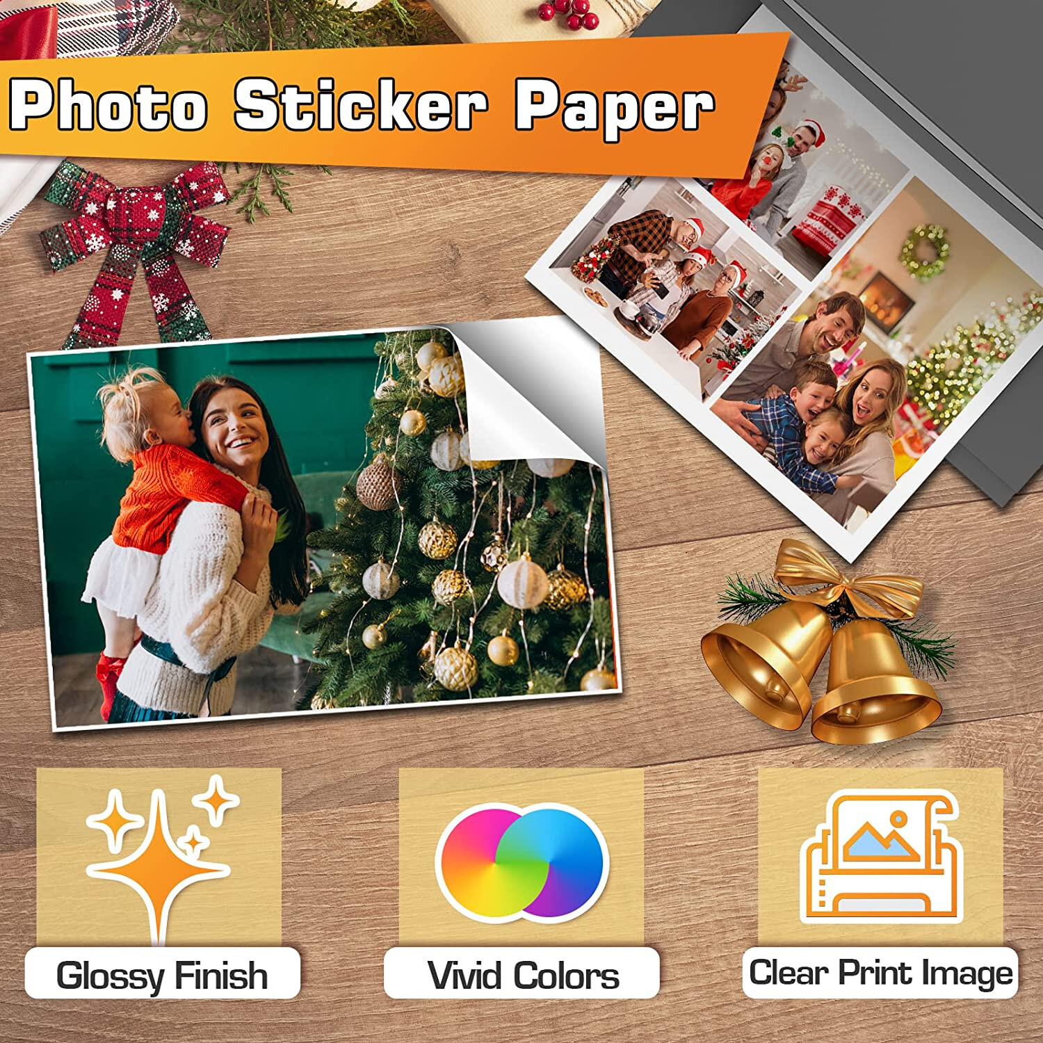Koala Glossy Sticker Paper Inkjet Printer 8.5×11 Photo Sticker Paper 50 Sheets